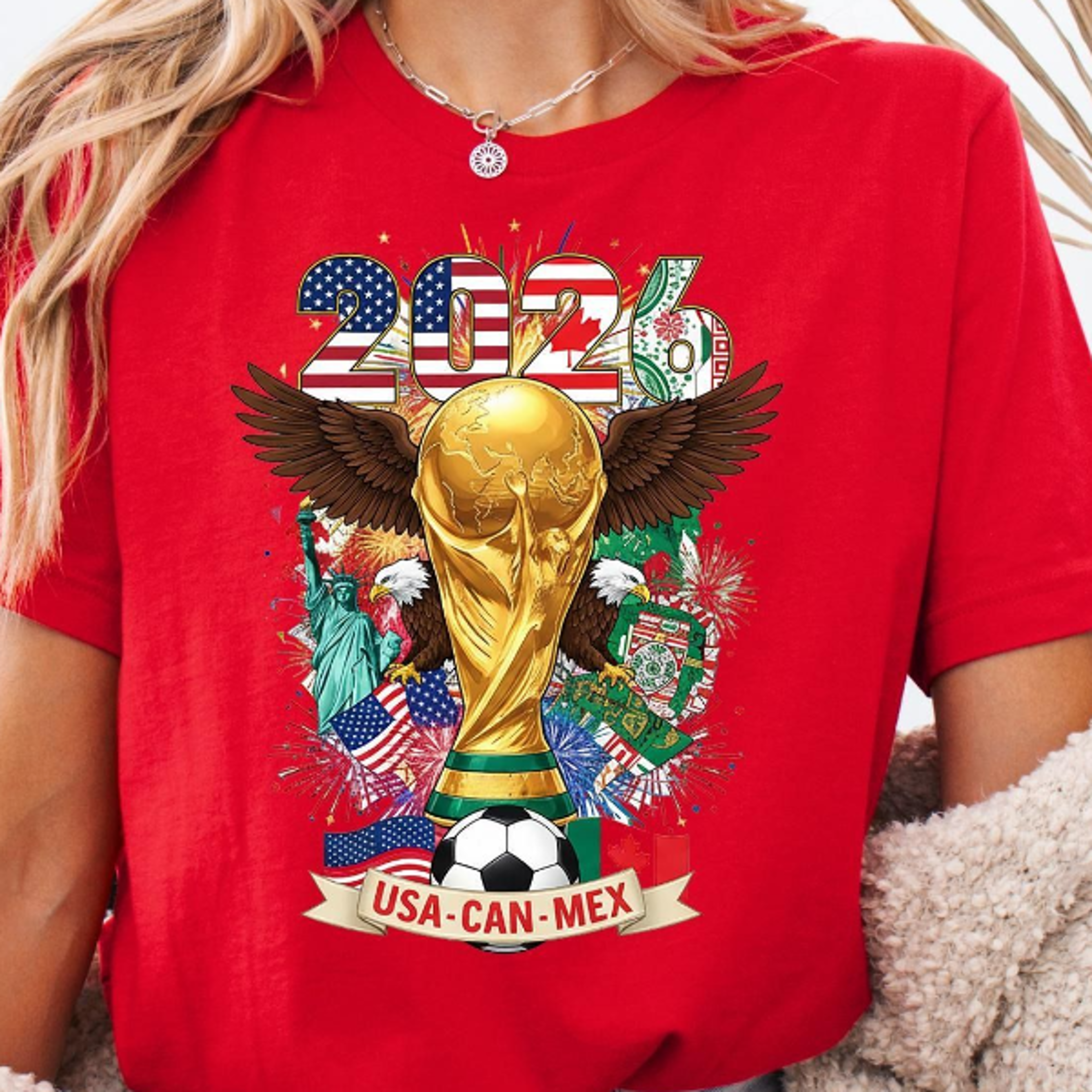 USA Canada Mexico Tee  International Football 2026 Fan Shirt  Soccer Championship Sport Fan Tee 4