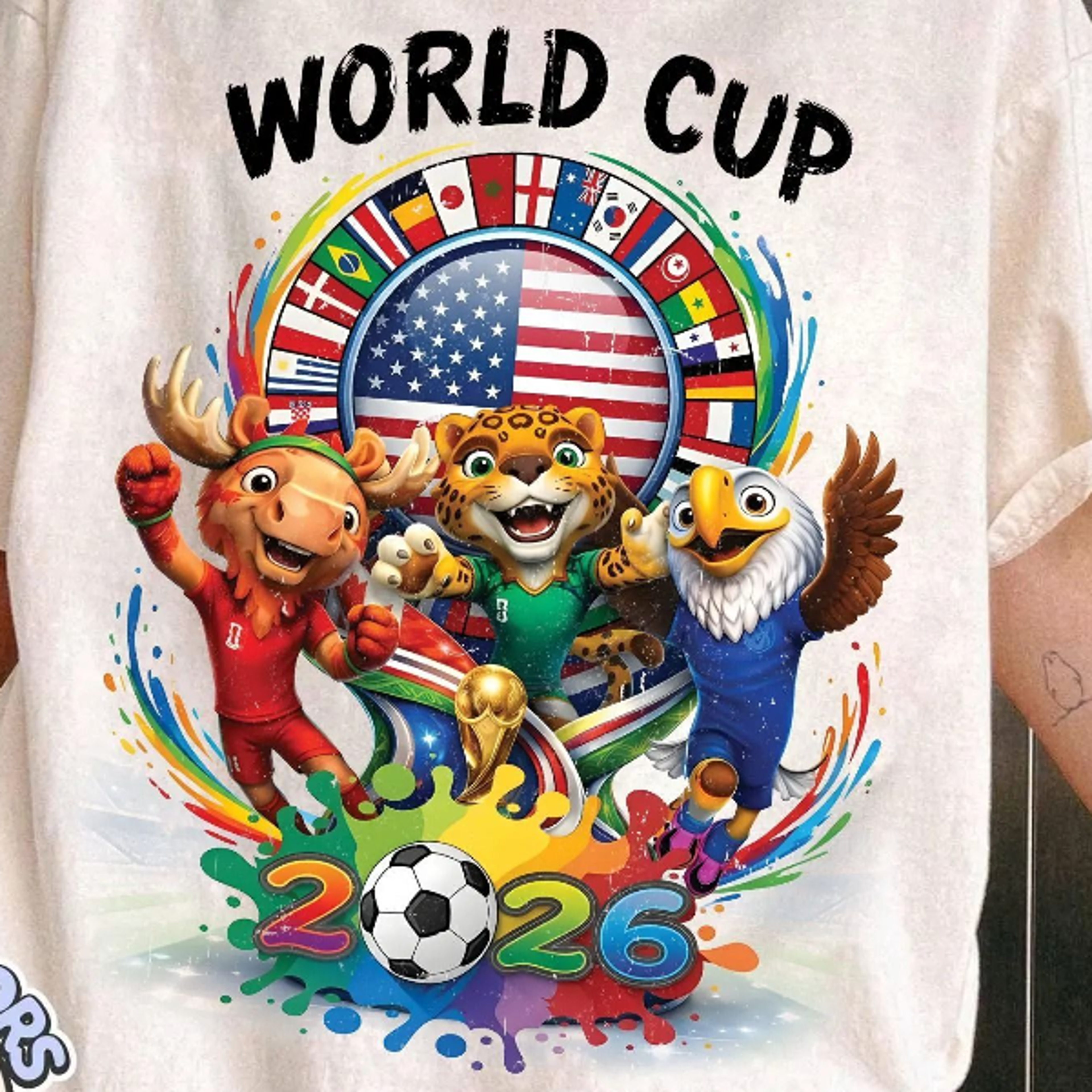 world cup 2026 soccer graphic tee – usa canada mexico football match day sportswear top