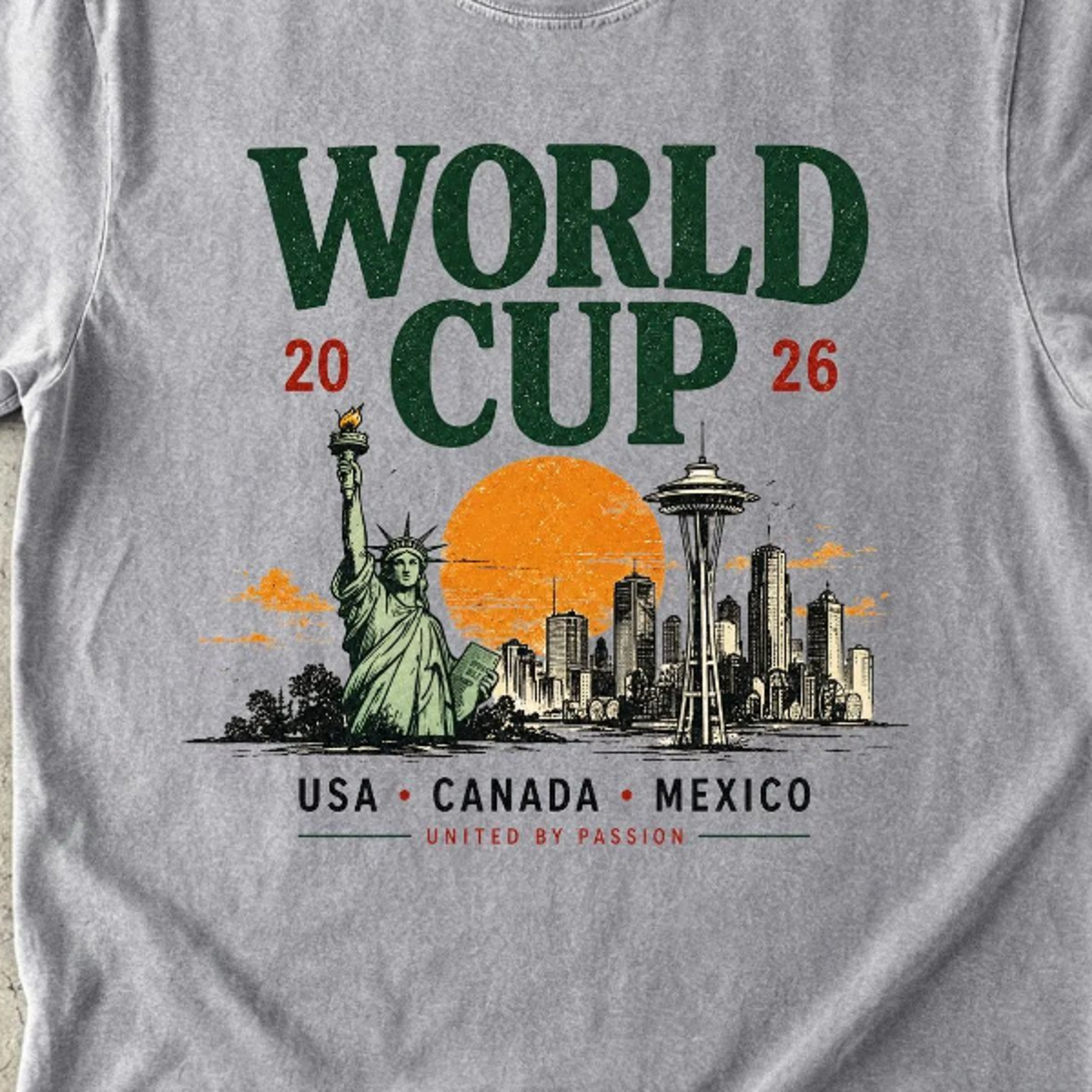 World Cup 2026 Shirt Soccer Tournament Tee Vintage Landmark Graphic Shirt USA Canada Mexico Footbal 