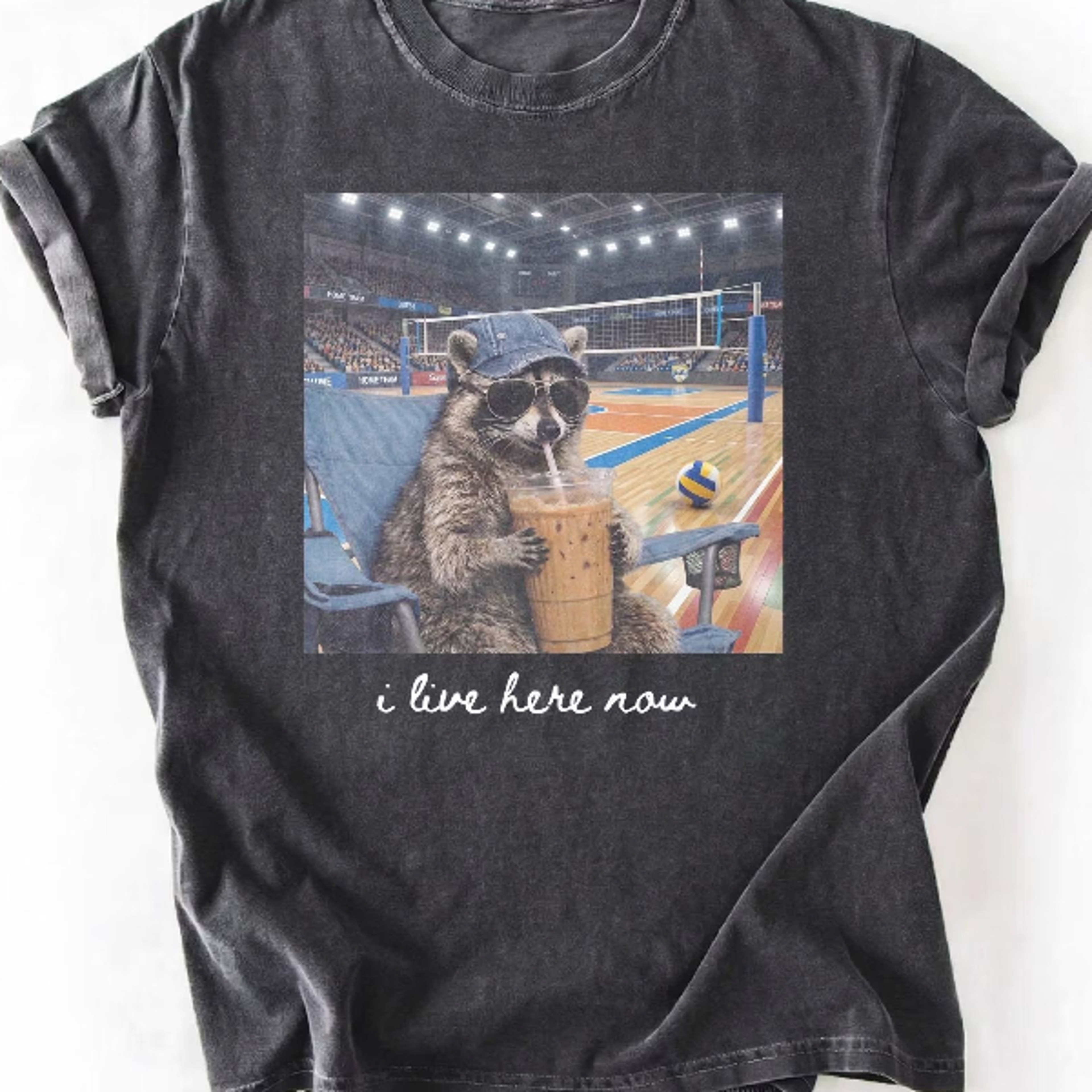 funny sarcastic raccoon volleyball shirt, volleyball tournament t-shirt, game day volleyball tee, baller mom shirt