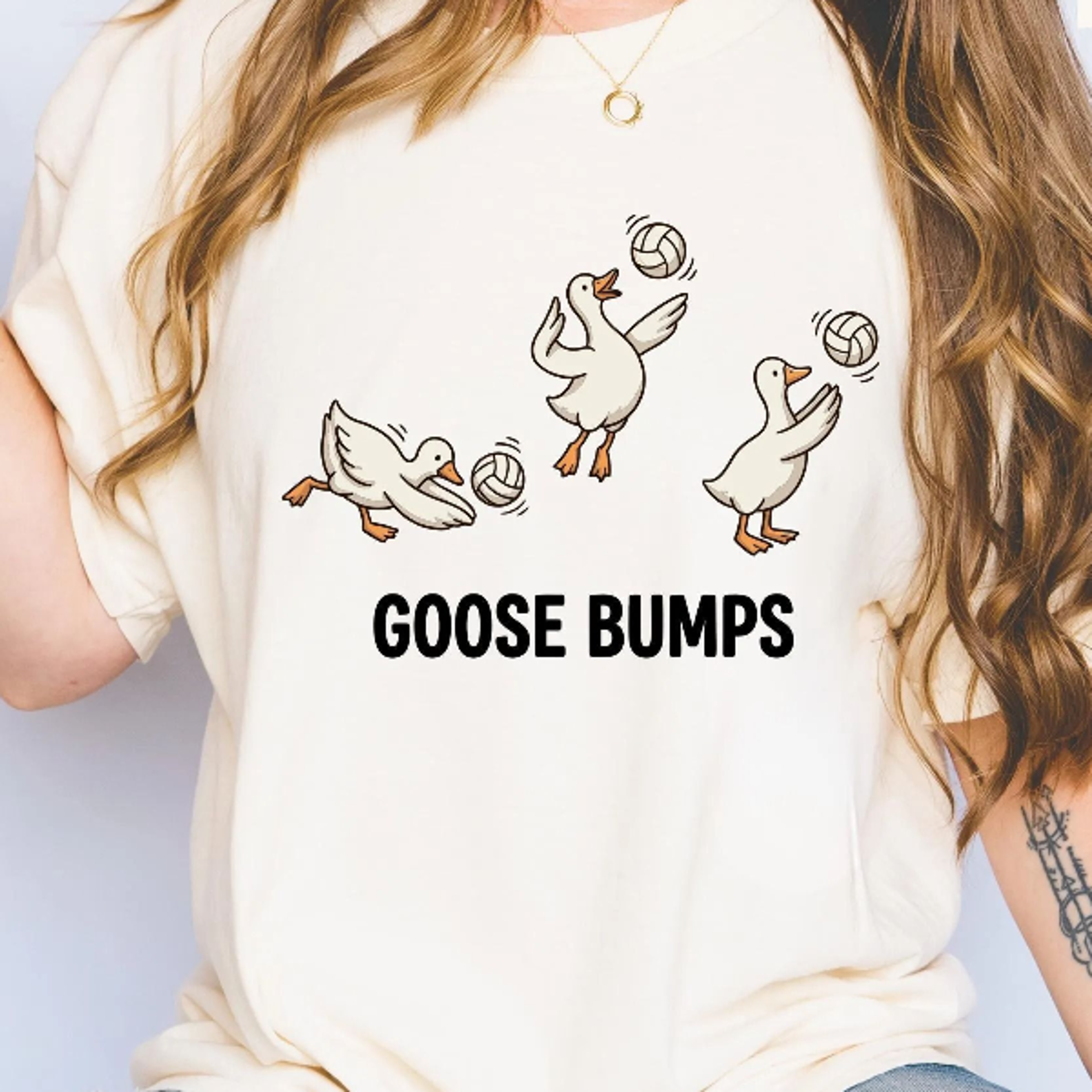 funny goose volleyball shirt, cute goose player tee, volleyball player gift, sports pun t-shirt