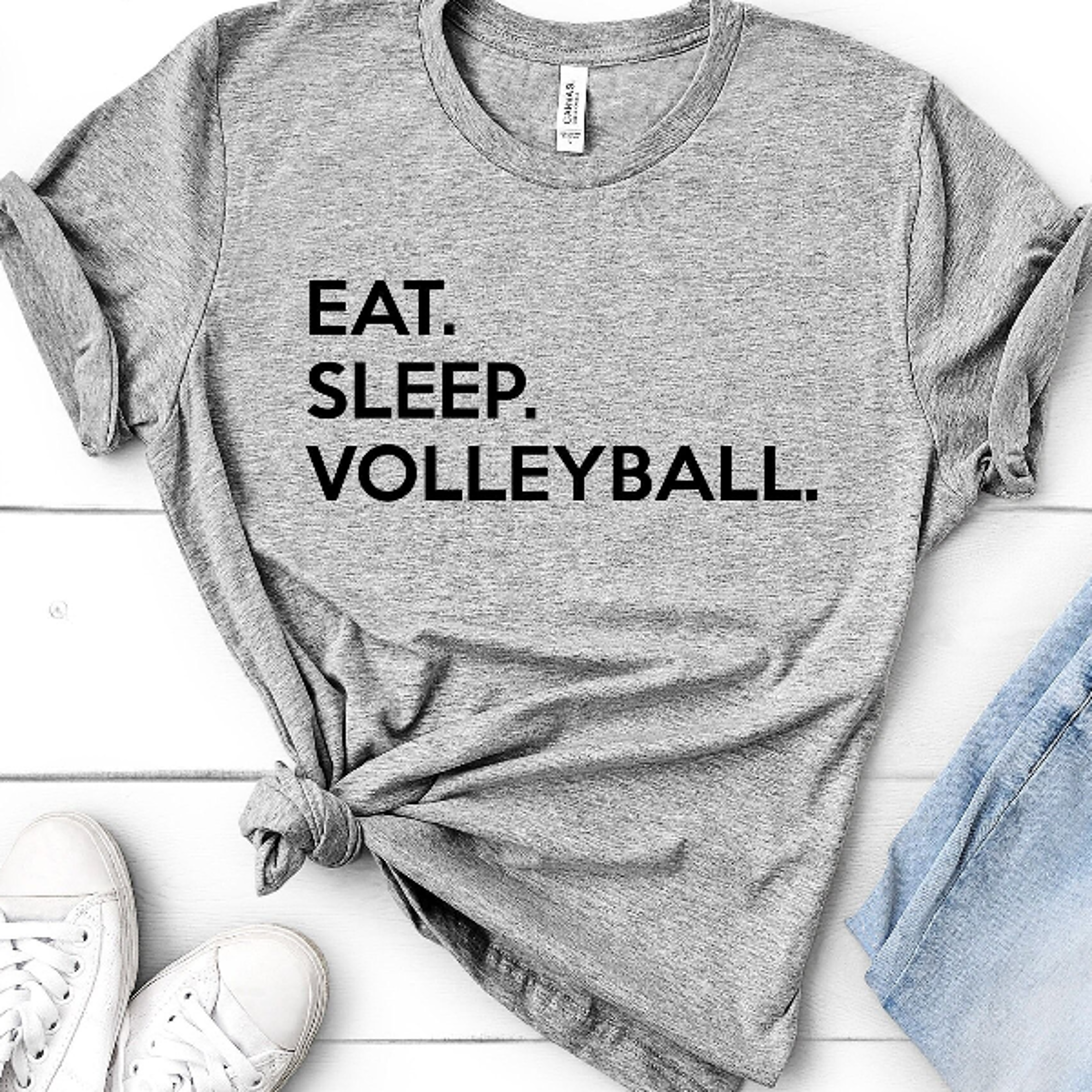 eat sleep volleyball t-shirt, soft cotton blend volleyball tee, game day sports shirt