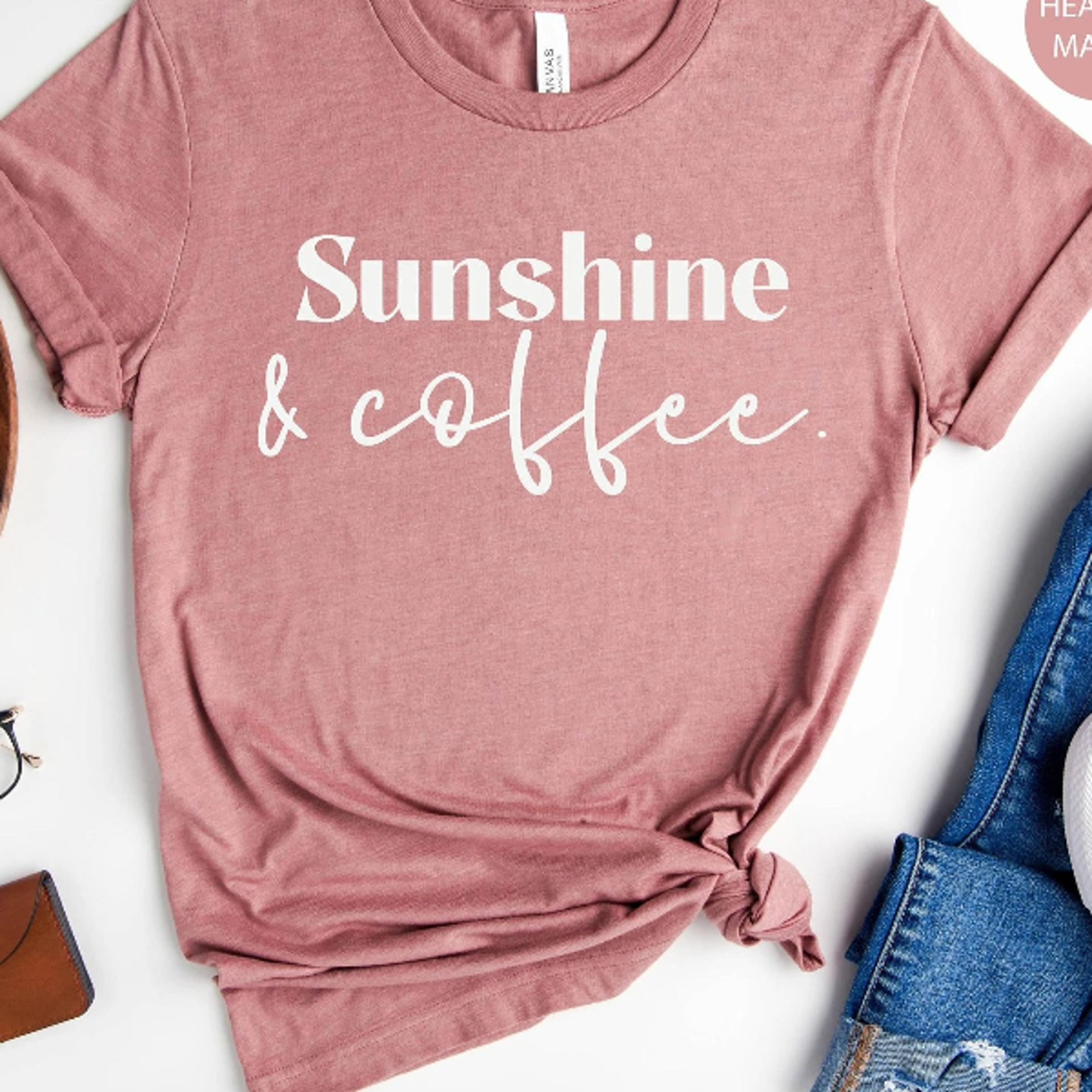 sunshine and coffee shirt, summer vibes tee, coffee lover gift for her, weekend shirt, hello summer shirt, cute mom tee