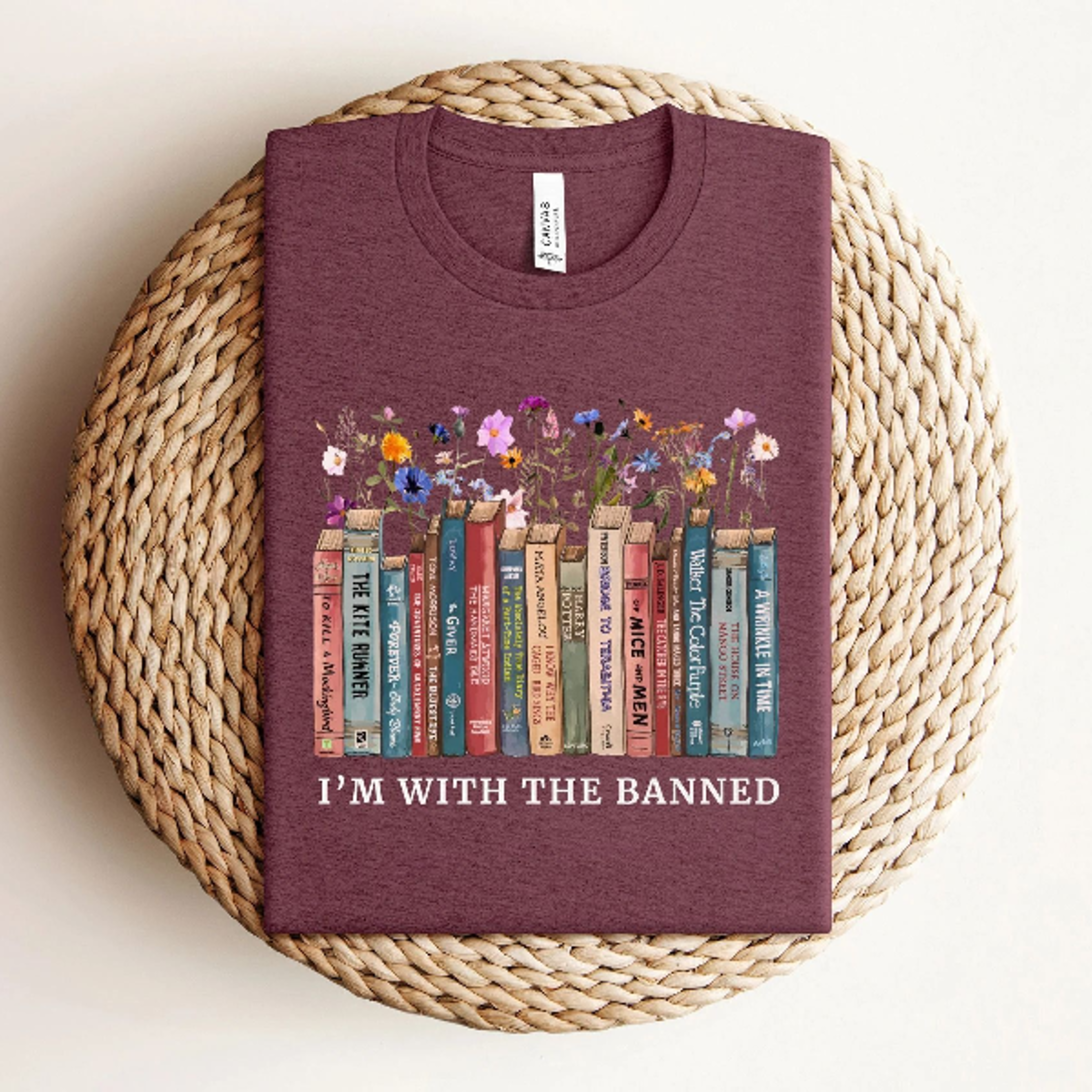 i'm with the banned books shirt, reader t-shirt, book lover tee, librarian shirt, reading shirt