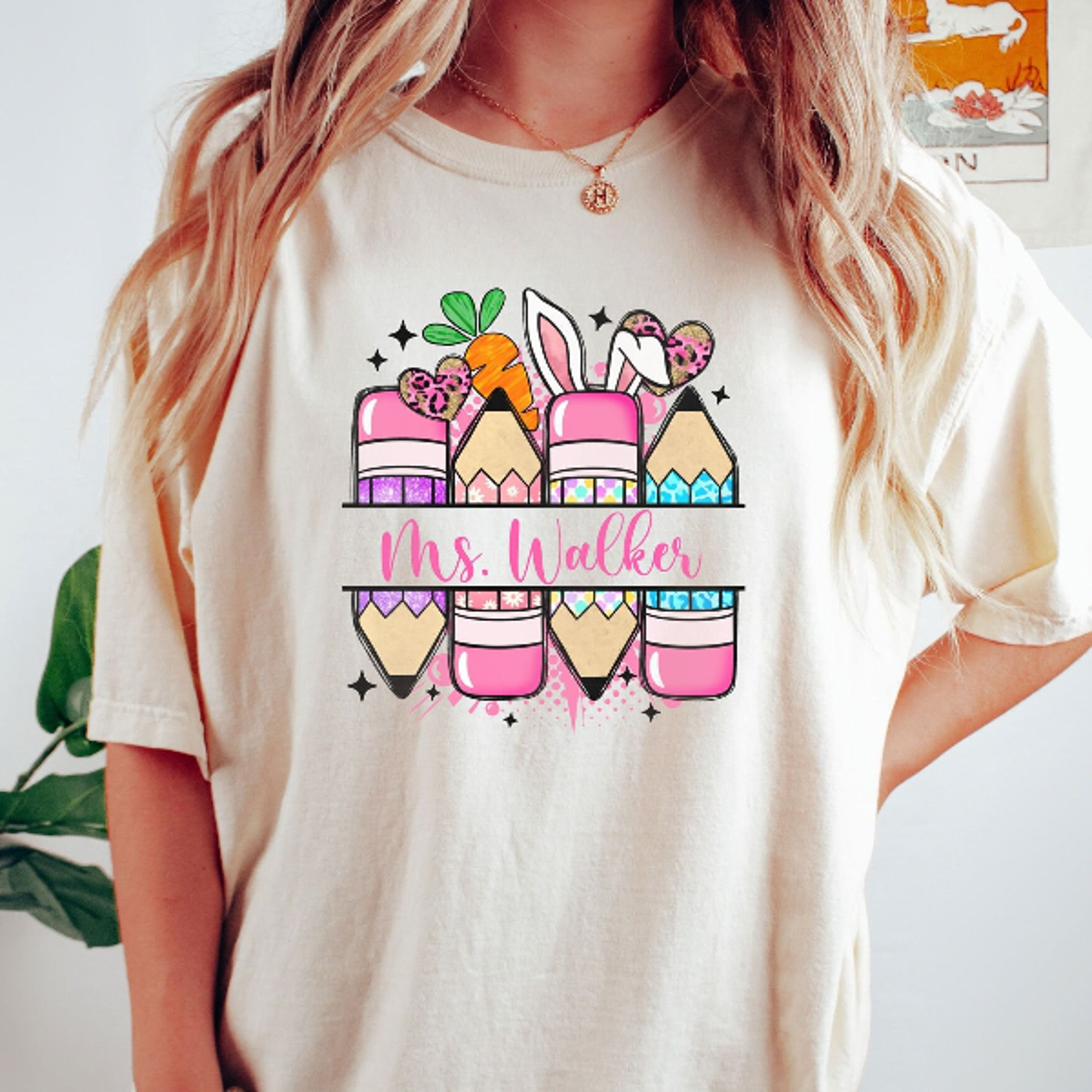 easter teacher shirt, custom teacher shirt, bunny teacher tee, teacher name shirt, easter teacher gift, cute classroom e