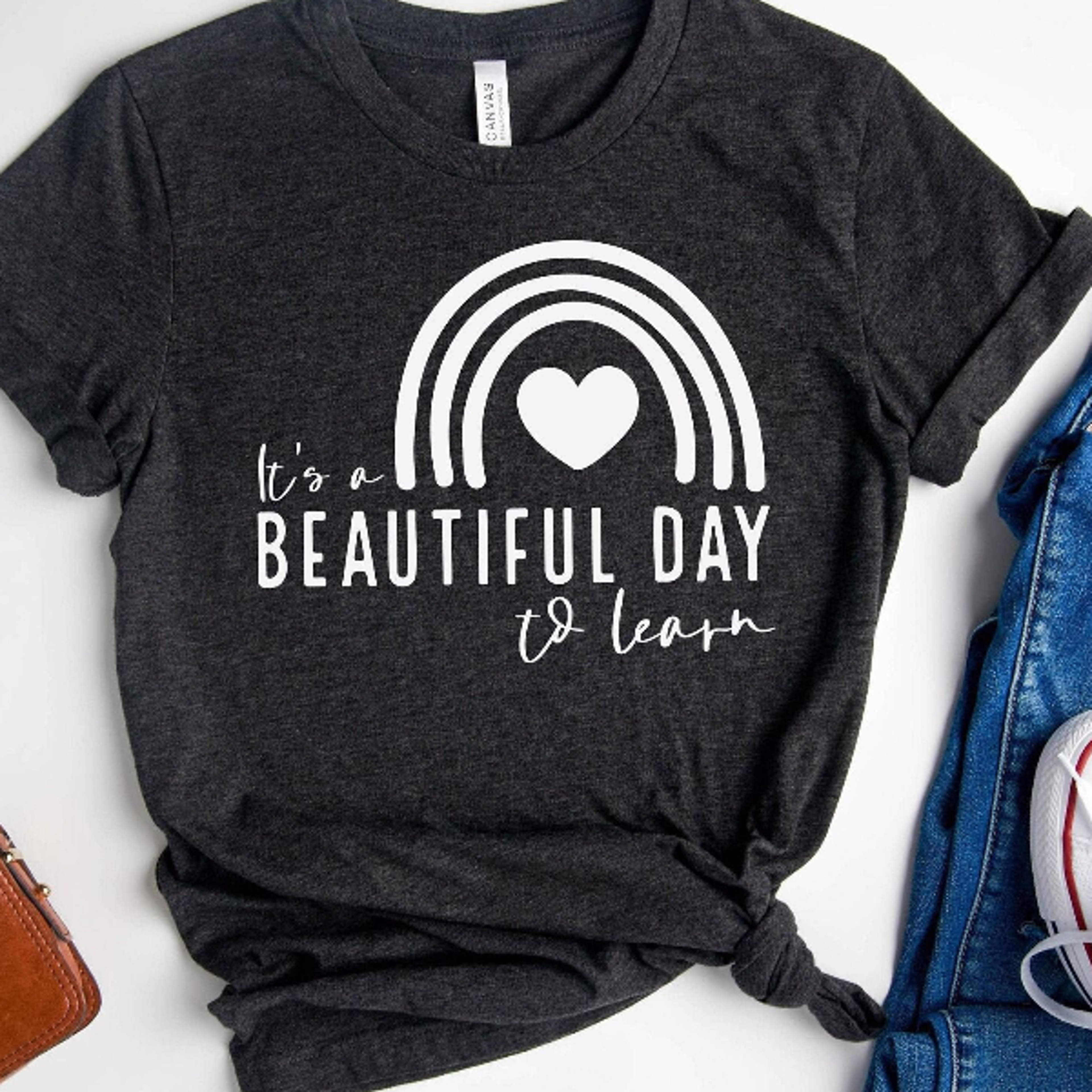 teacher shirt, it's a beautiful day to learn tee, teacher life shirt, back to school shirt