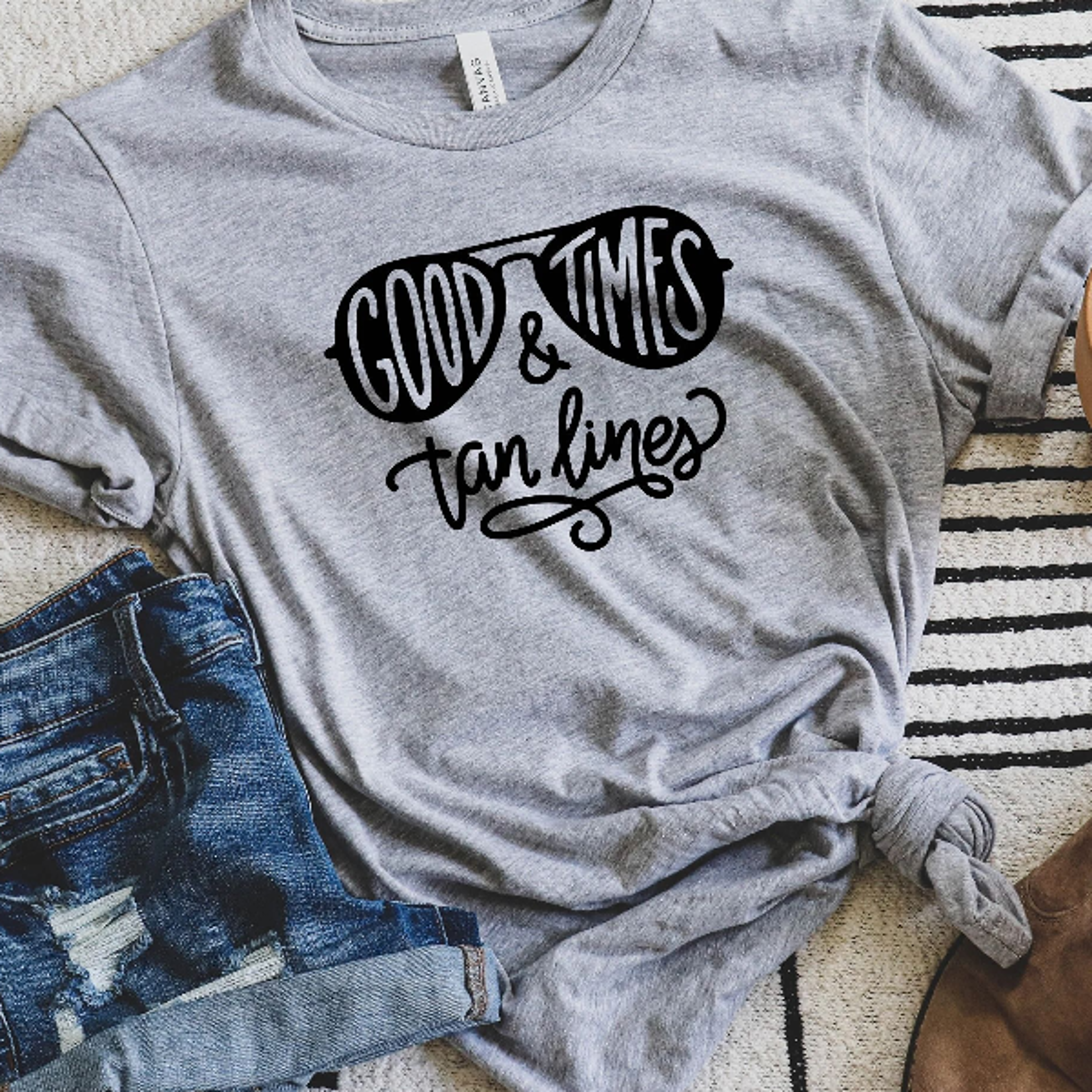 good times and tan lines shirt, summer vibes tee, beach vacation shirt, matching beach shirt, coastal summer tee