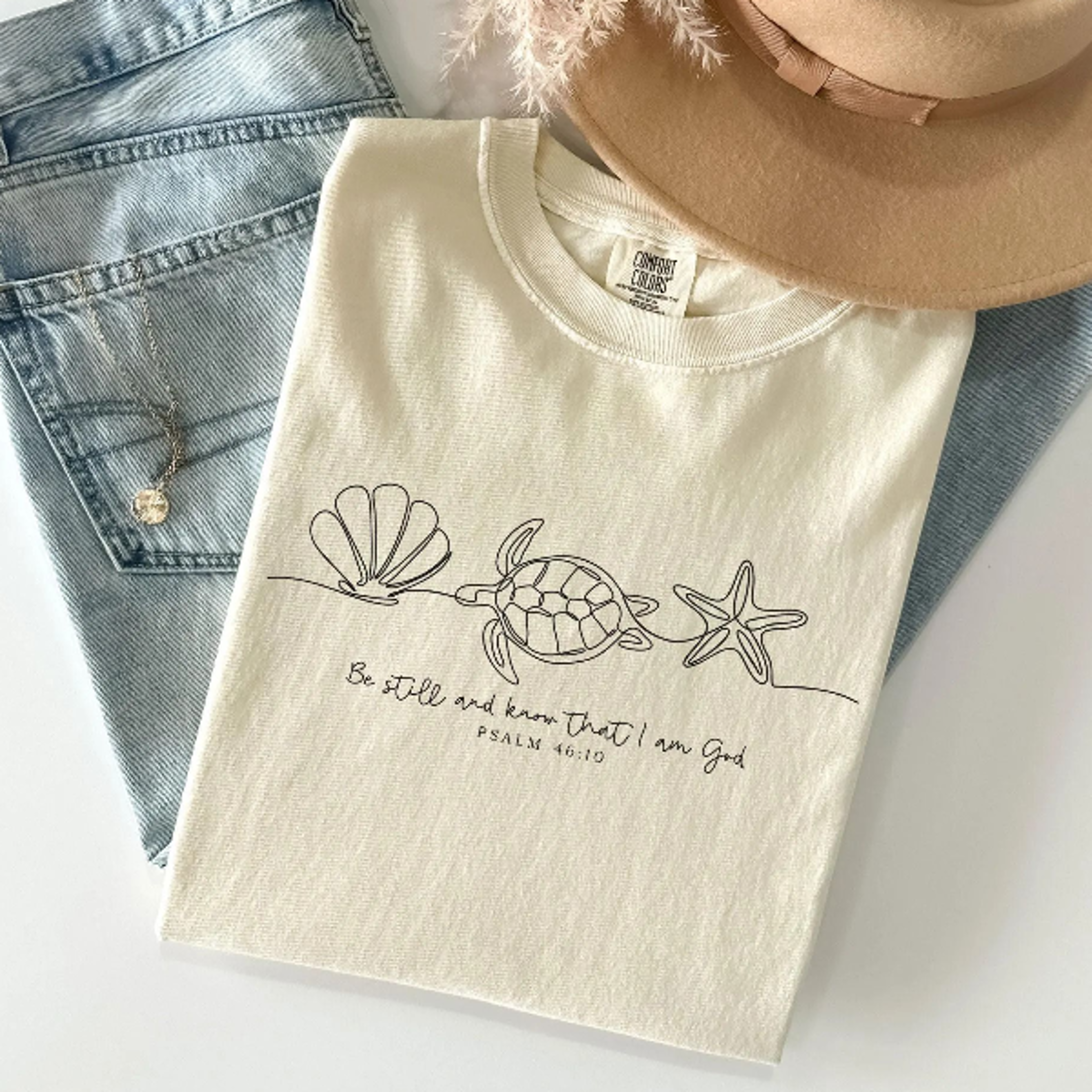 be still and know that i am god shirt, christian turtle tee, bible verse shirt, faith t-shirt