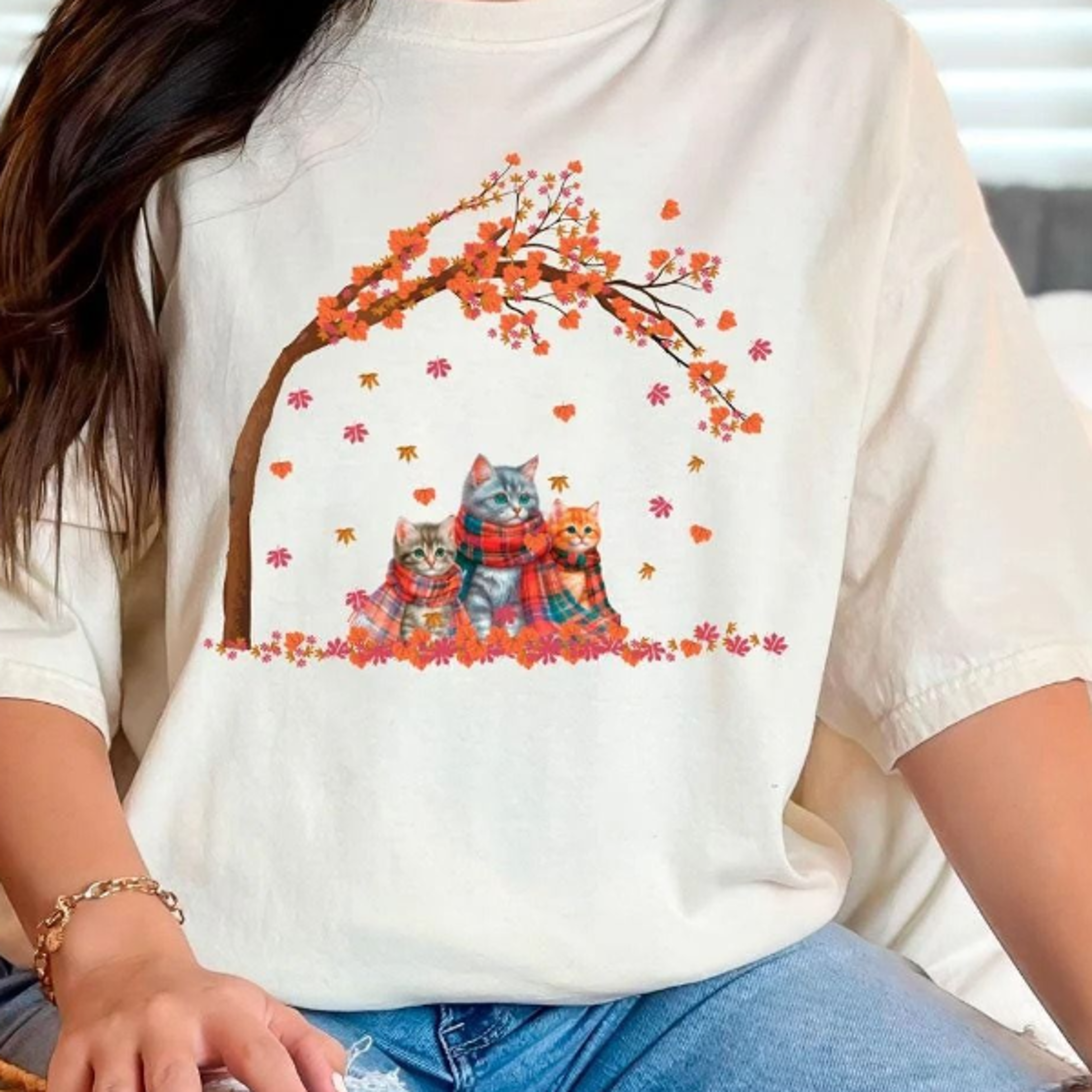 fall cats t-shirt, thanksgiving cat shirt, autumn cat tee, cat lover shirt, pumpkin fall shirt