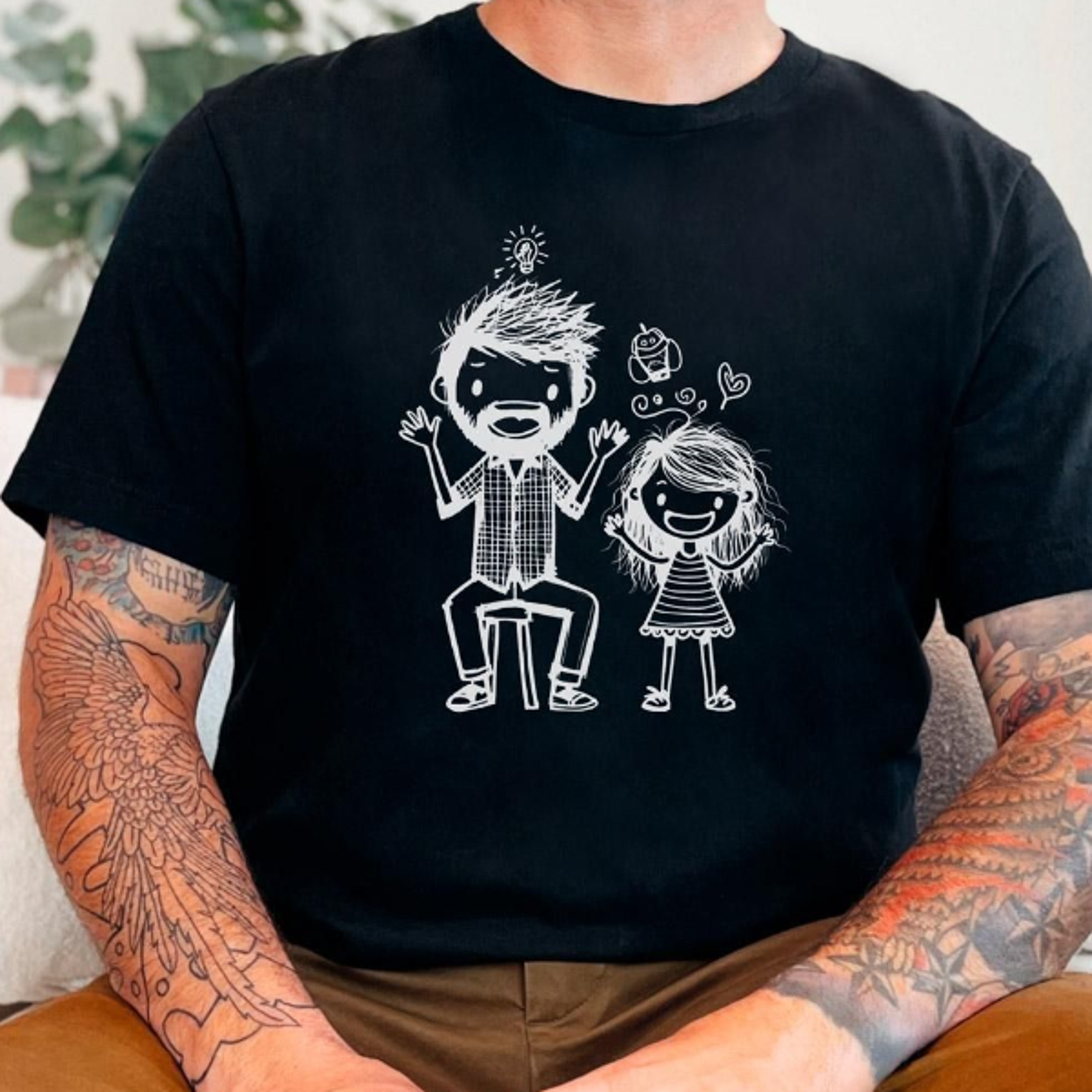 custom dad t-shirt, kids drawing shirt, personalized father's day gift, best dad tee, gift from daughter son