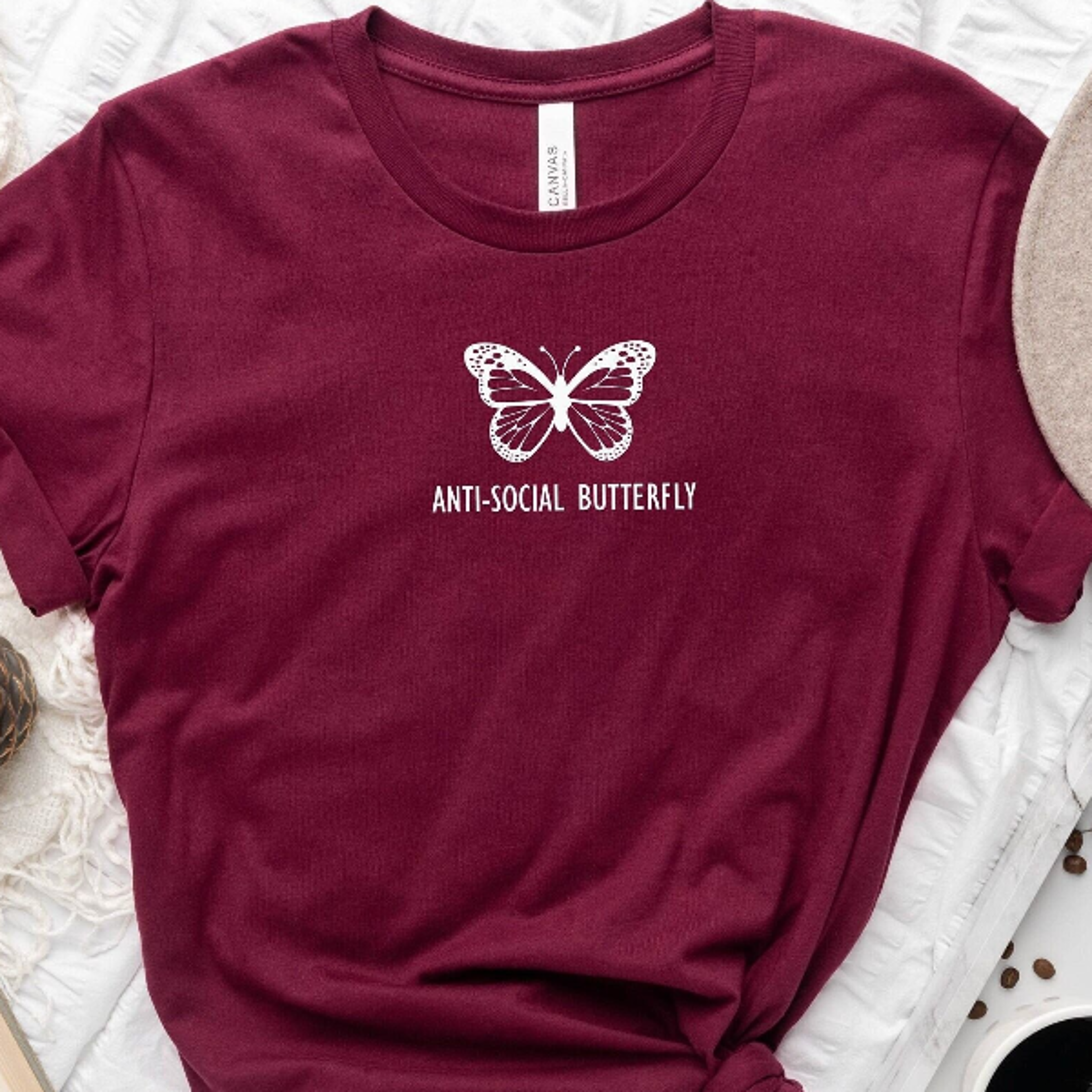 anti social butterfly shirt, introvert butterfly tee, butterfly lover shirt, funny introvert shirt, graphic tee