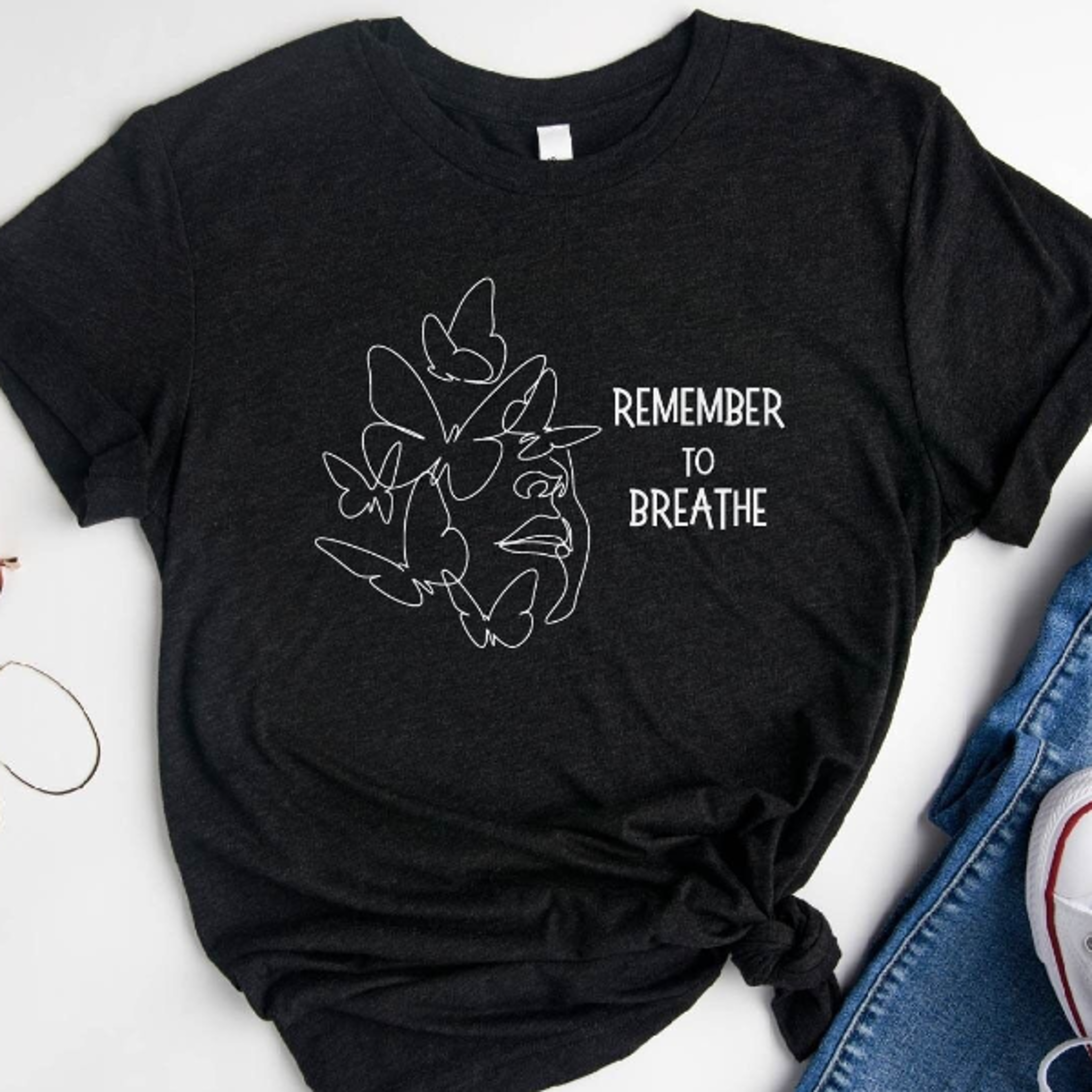 remember to breathe shirt, yoga shirt, meditation tee, motivational shirt for women, minimalist t-shirt