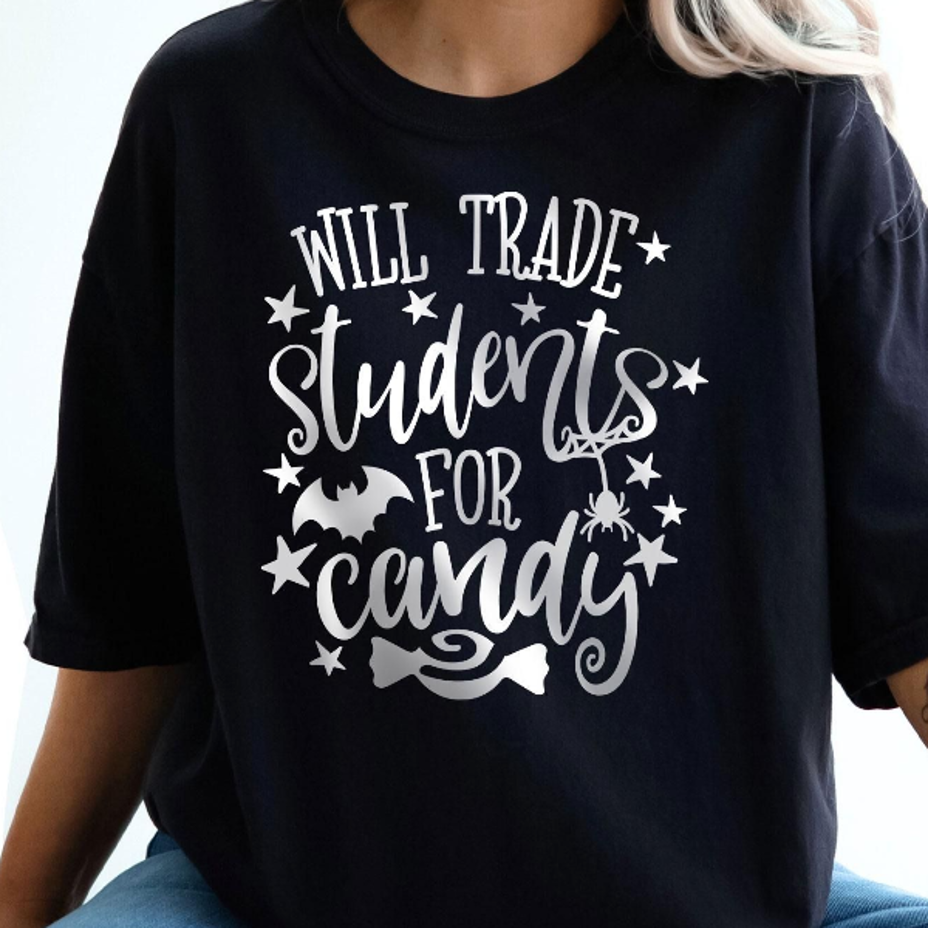teacher shirt will trade students for candy shirt, funny teacher halloween tee, teacher shirt,