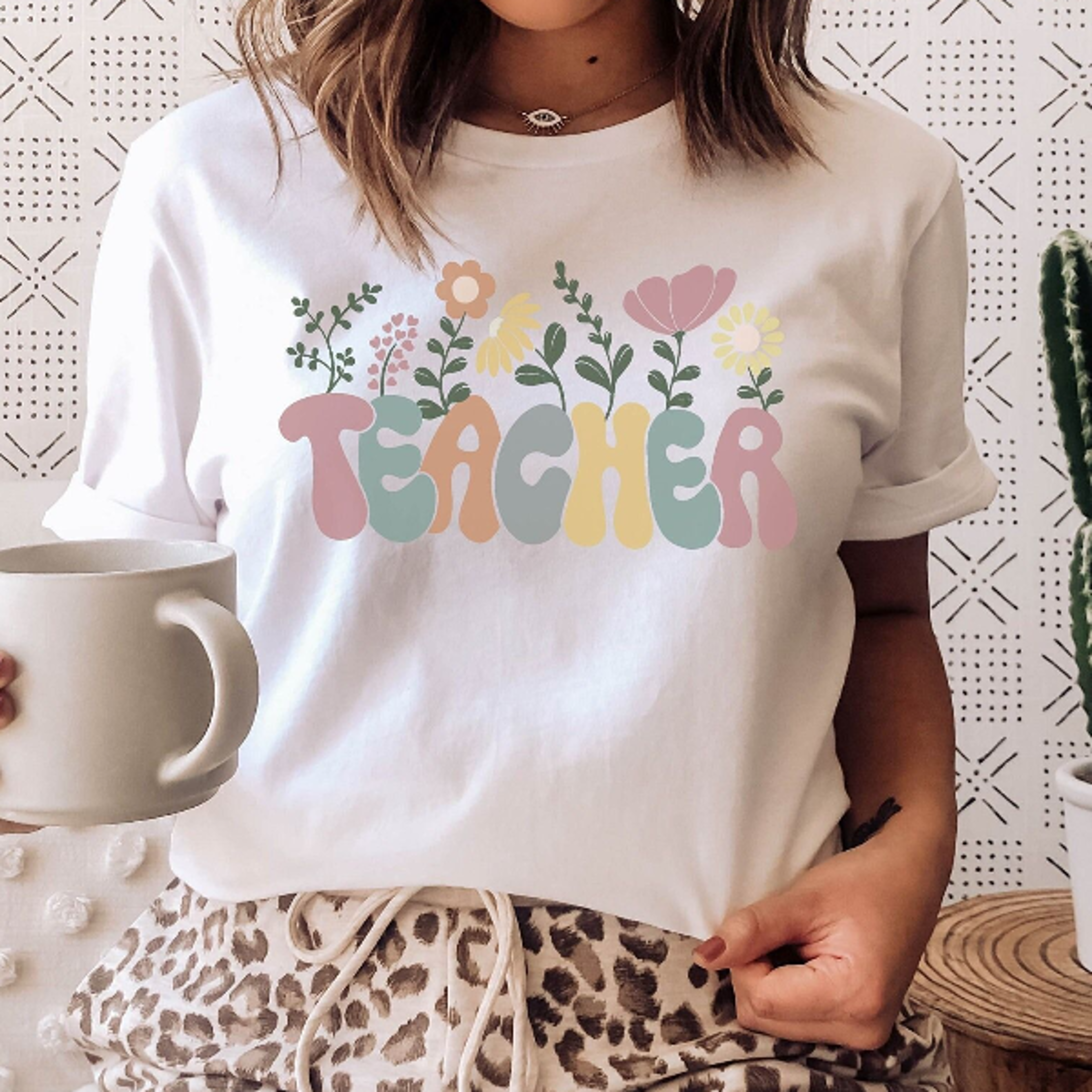 teacher flowers shirt, first grade teacher tee, kindergarten teacher shirt, back to school shirt