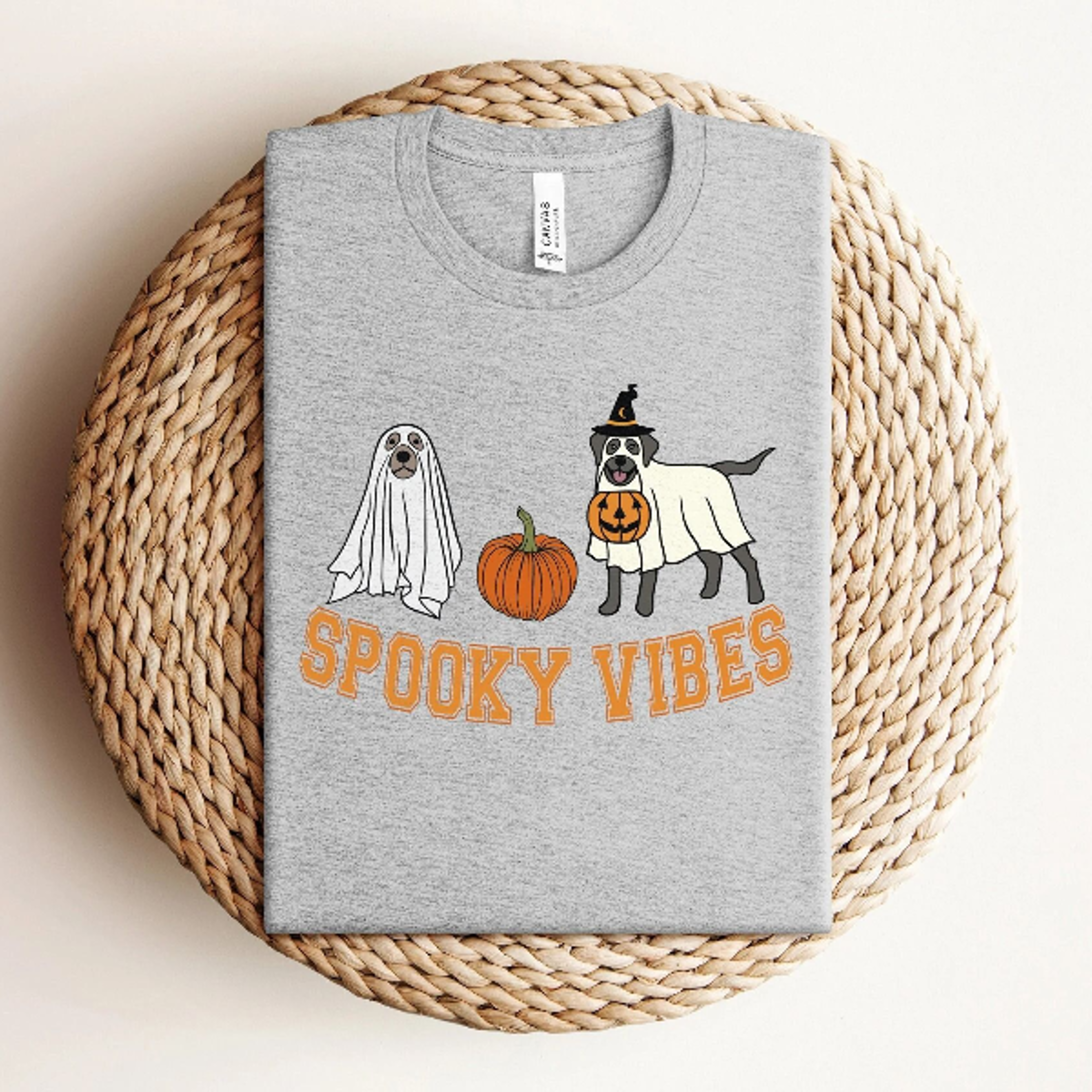 spooky vibes ghost pumpkin shirt, halloween dog t-shirt, pumpkin patch tee, cute halloween shirt