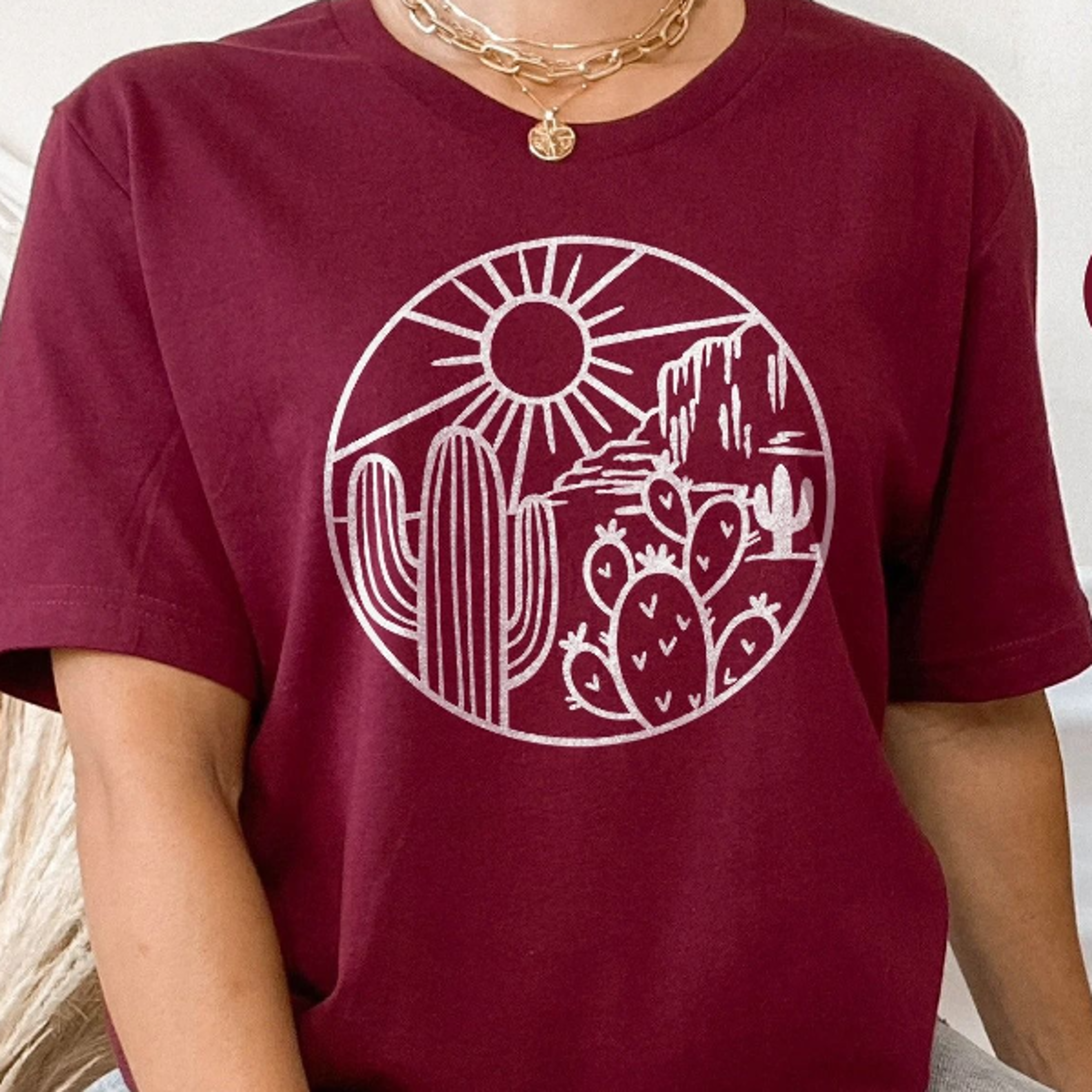 desert shirt, retro western shirt, adventurer shirt, cactus scene shirt, western bachelorette shirt