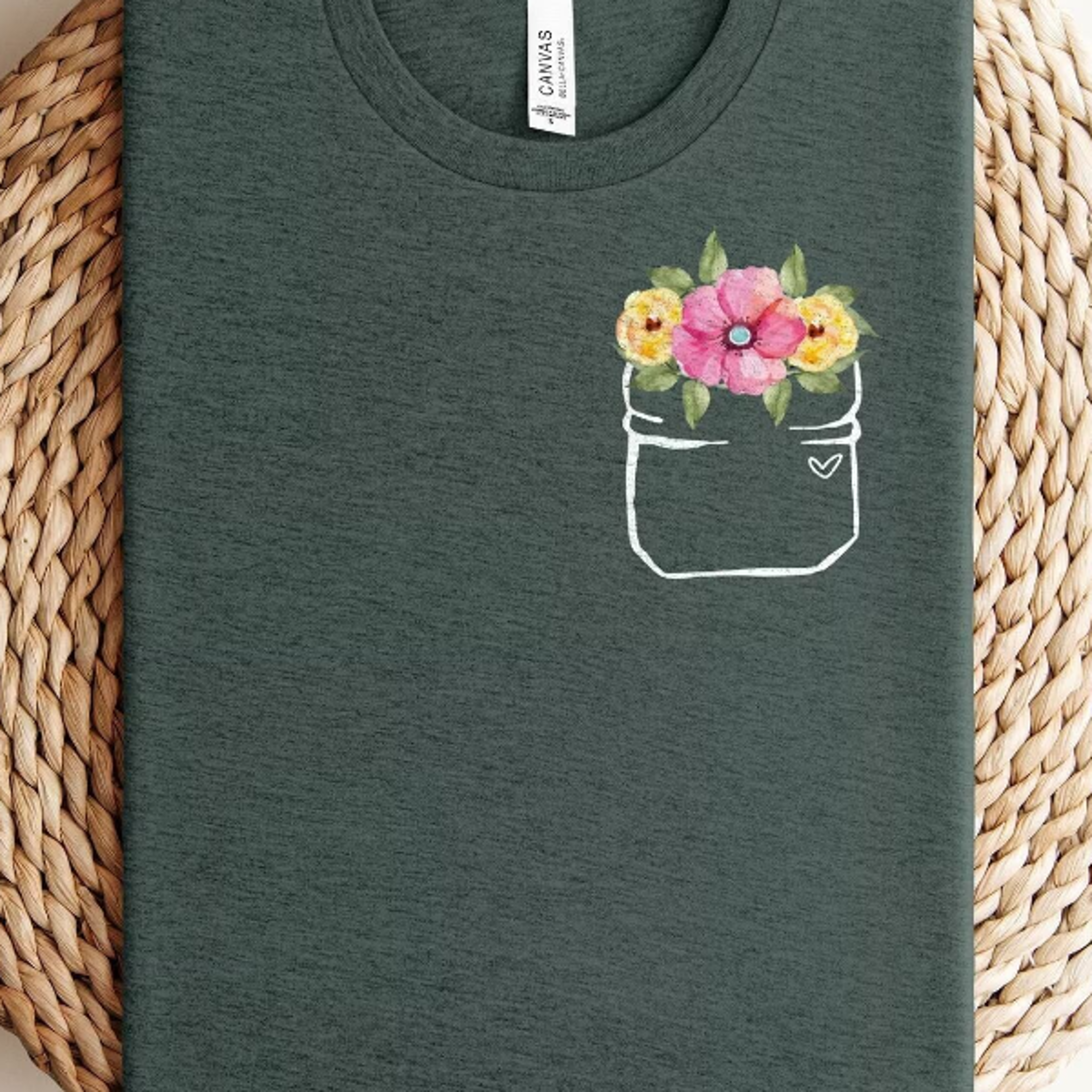 spring pocket flower shirt, floral lover shirt, wildflower t-shirt, cute flower shirt, spring shirts