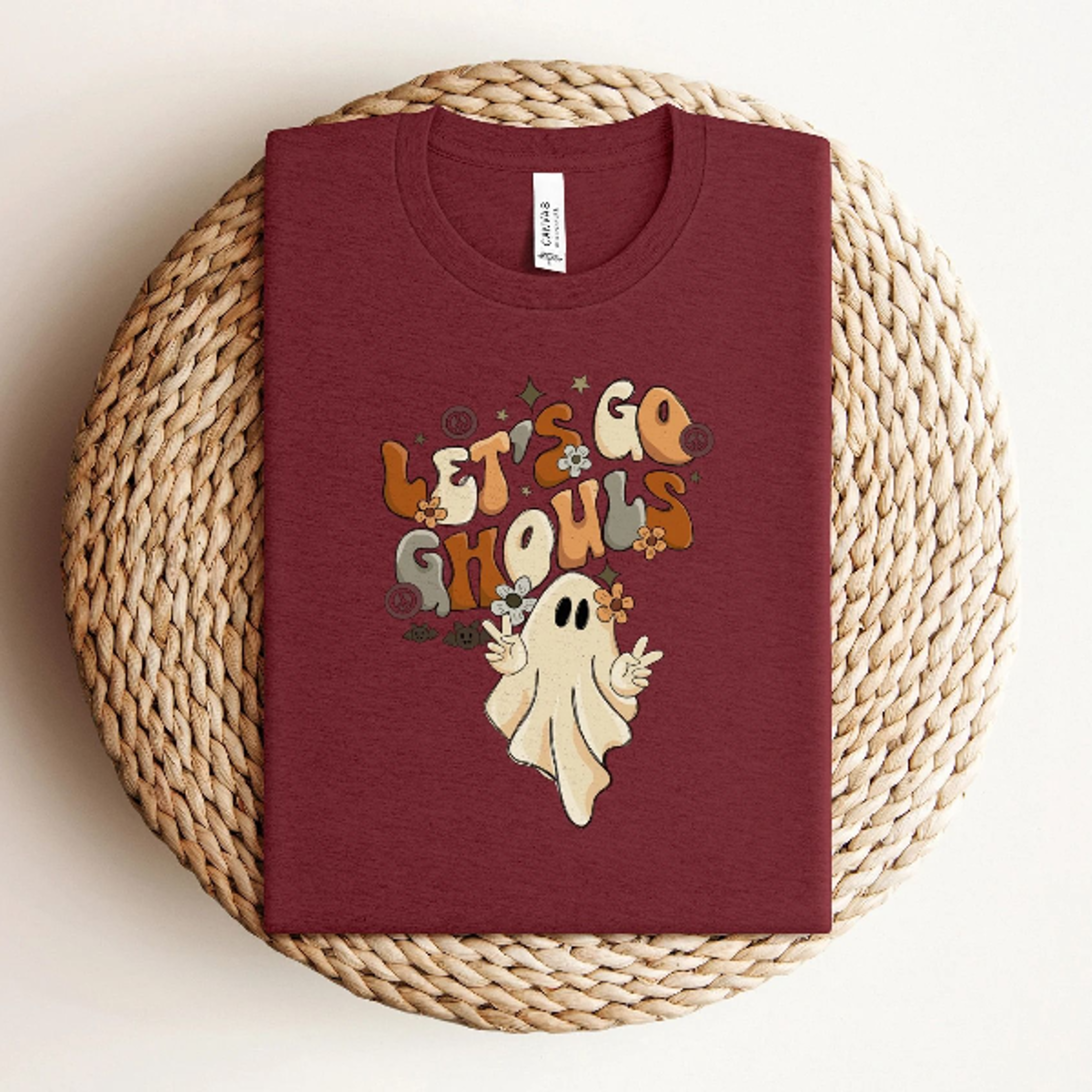 let's go ghouls t-shirt, retro halloween shirt, vintage style ghost tee, ghost t-shirt for women, halloween party shirt