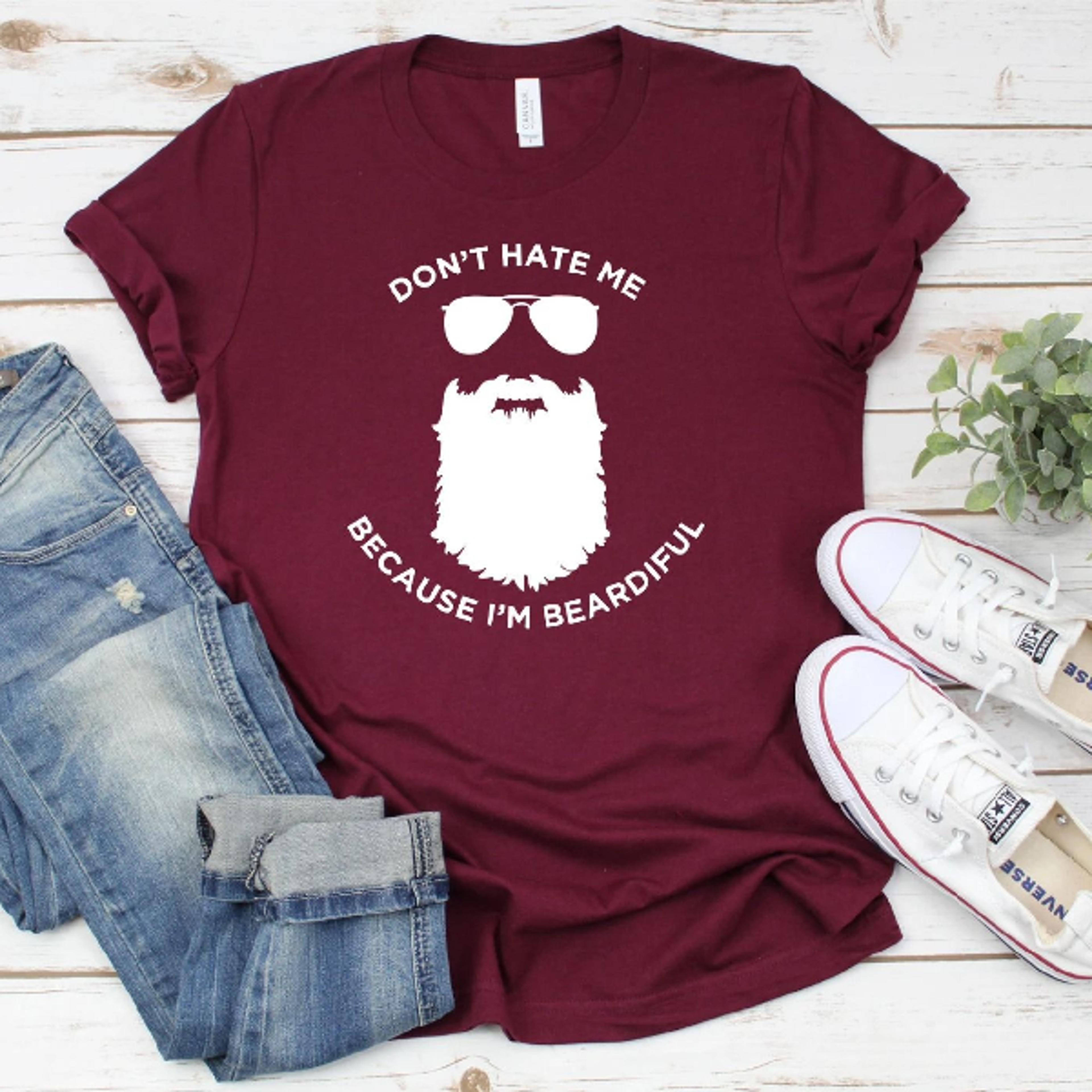 don't hate me because i'm beardiful shirt, beard lover men tshirt, father's day gift, funny dad shirt, bearded man shirt
