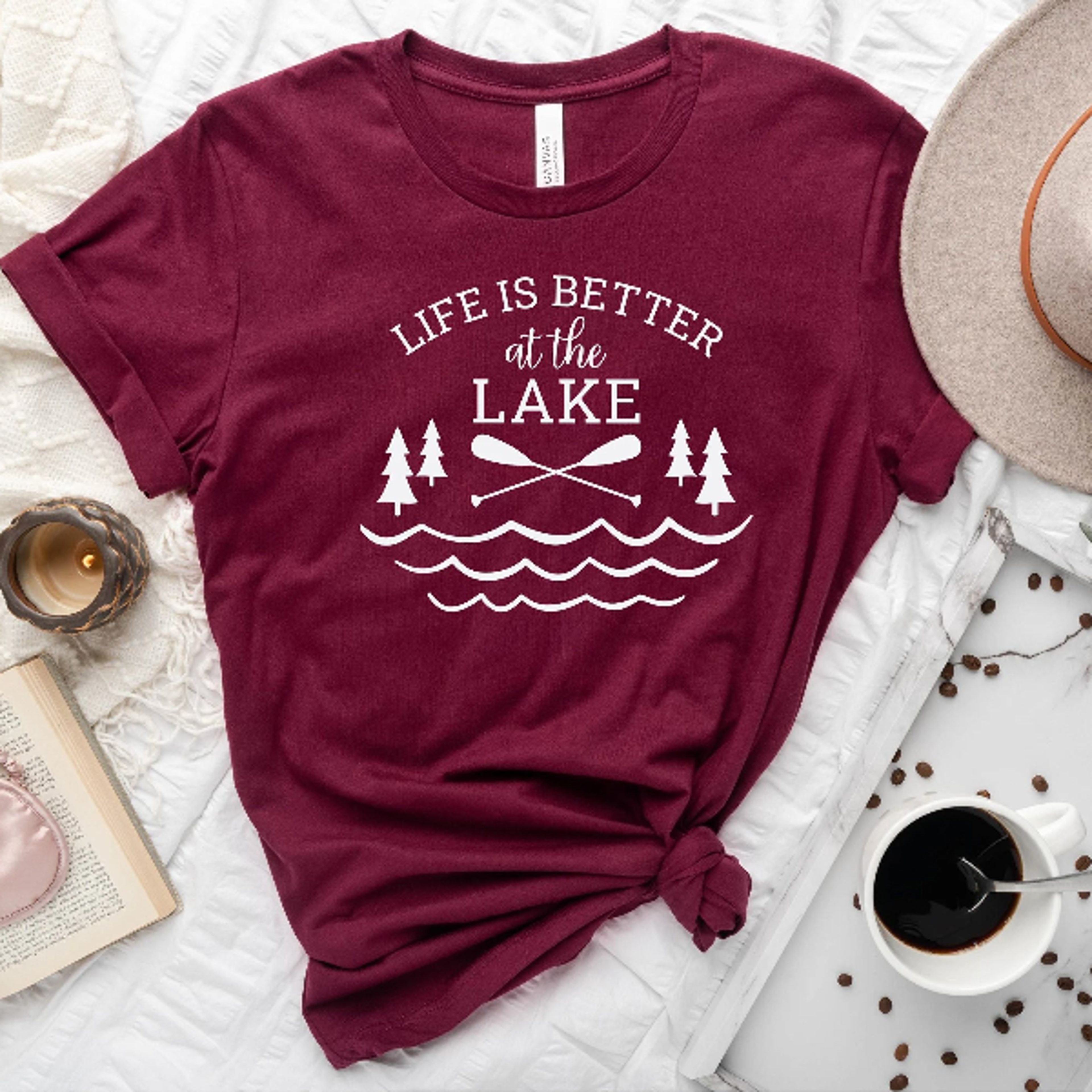 life is better at the lake shirt | lake life shirt | vacation & camping graphic tee for lake lovers