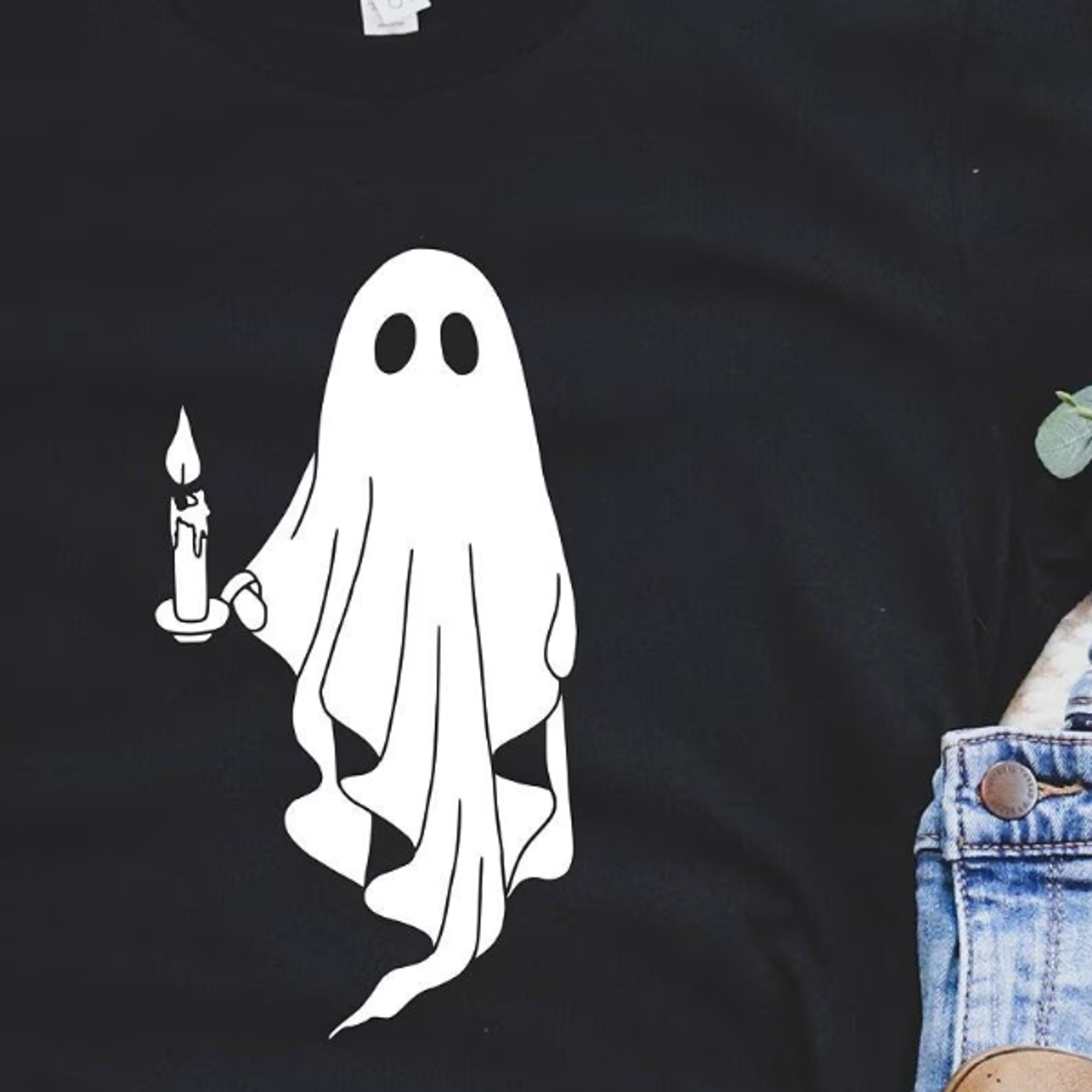 halloween ghost shirt | halloween shirt | funny ghost candle graphic tee for spooky season