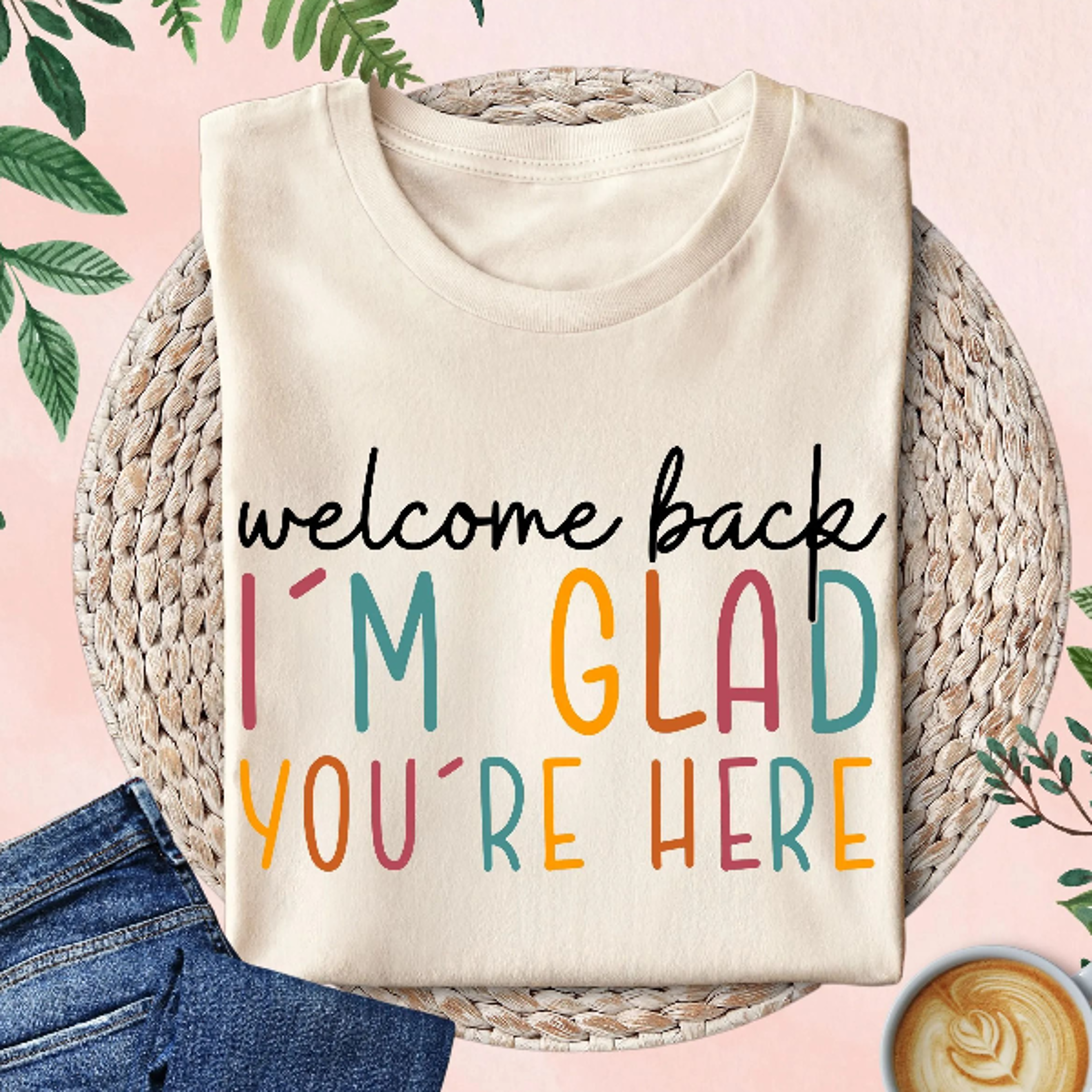 welcome back i'm glad you're here shirt | back to school teacher shirt | first day classroom tee