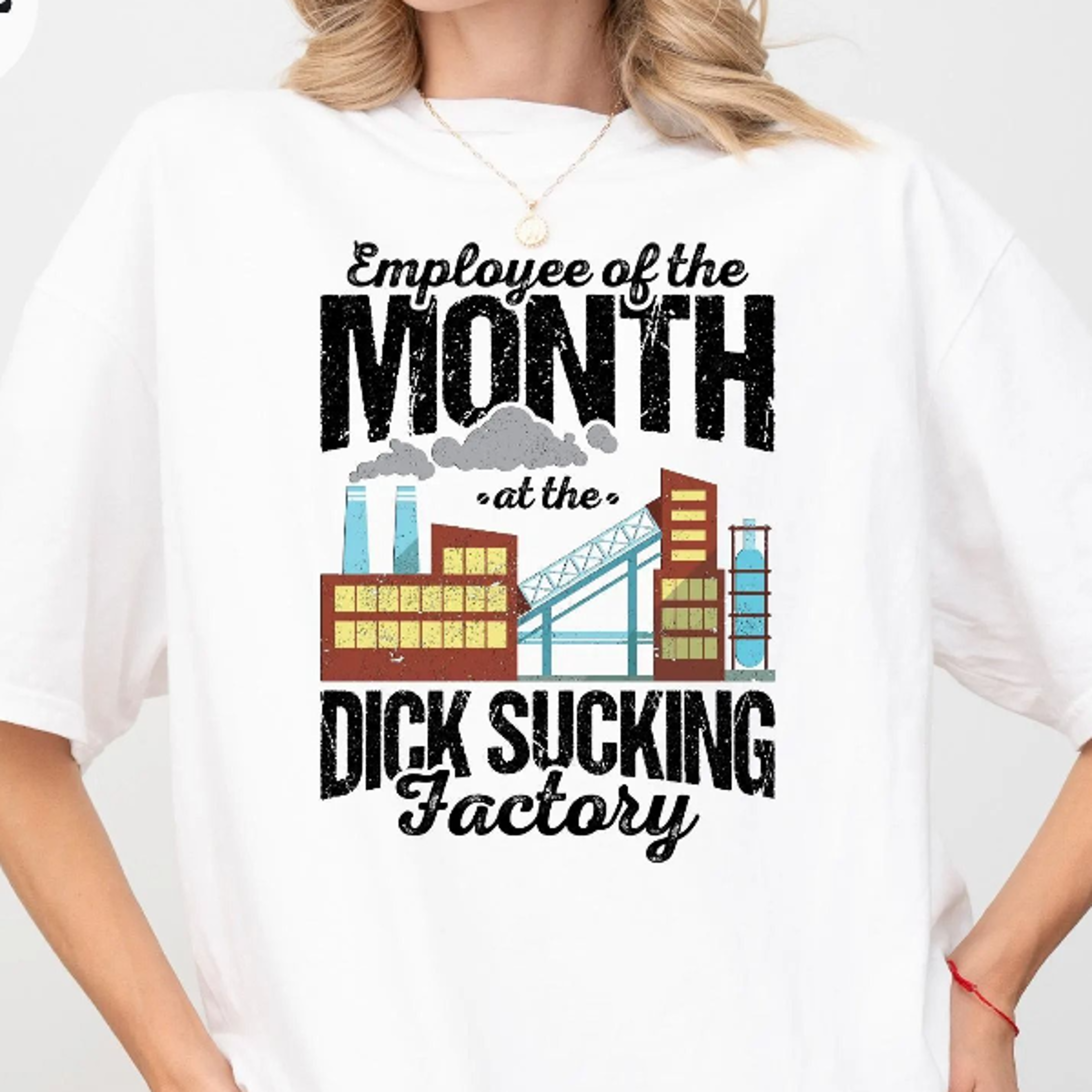 employee of the month at the dick sucking factory t-shirt | statement tee