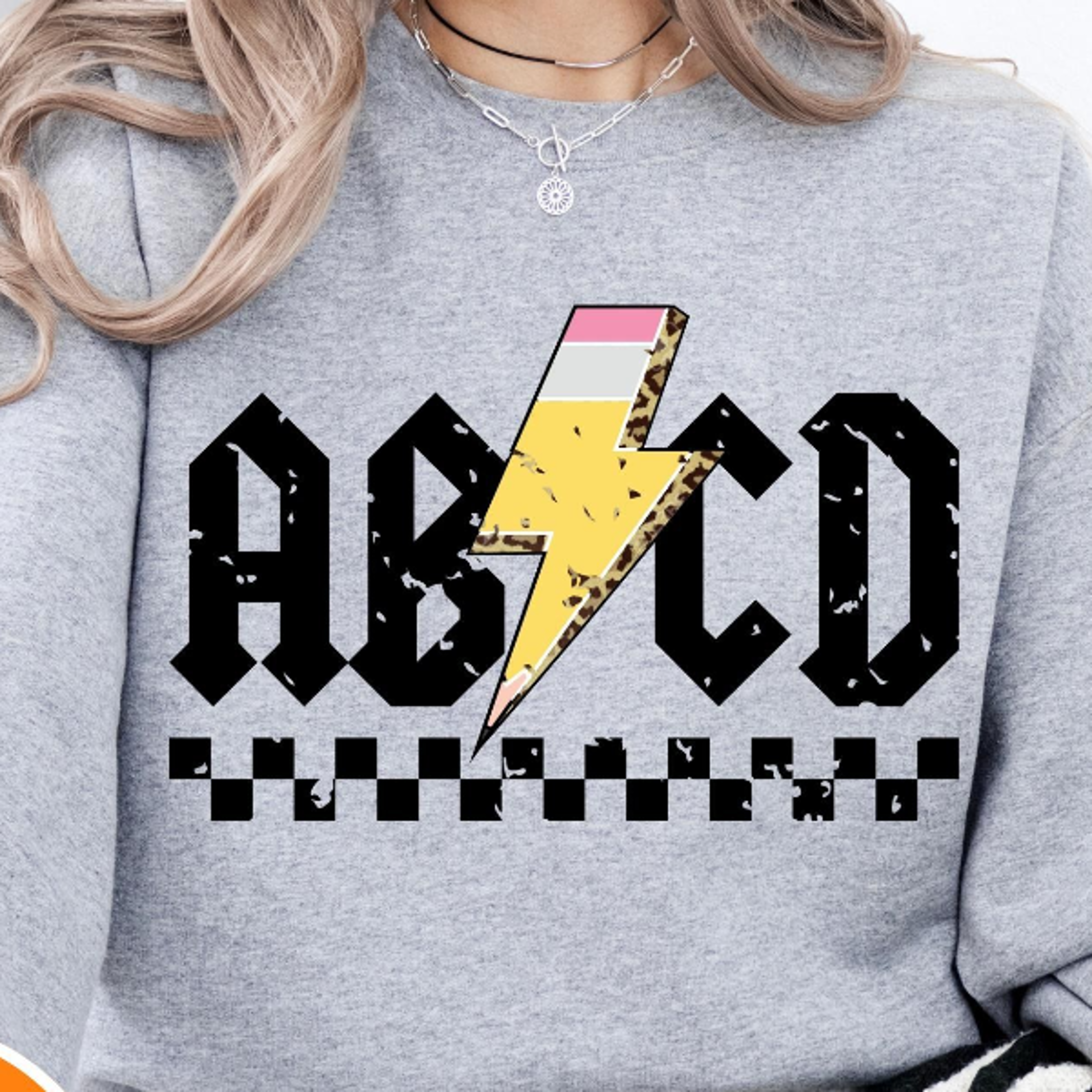 retro abcd teacher crewneck sweatshirt | kindergarten educator | back to school apparel | elementary teacher gift
