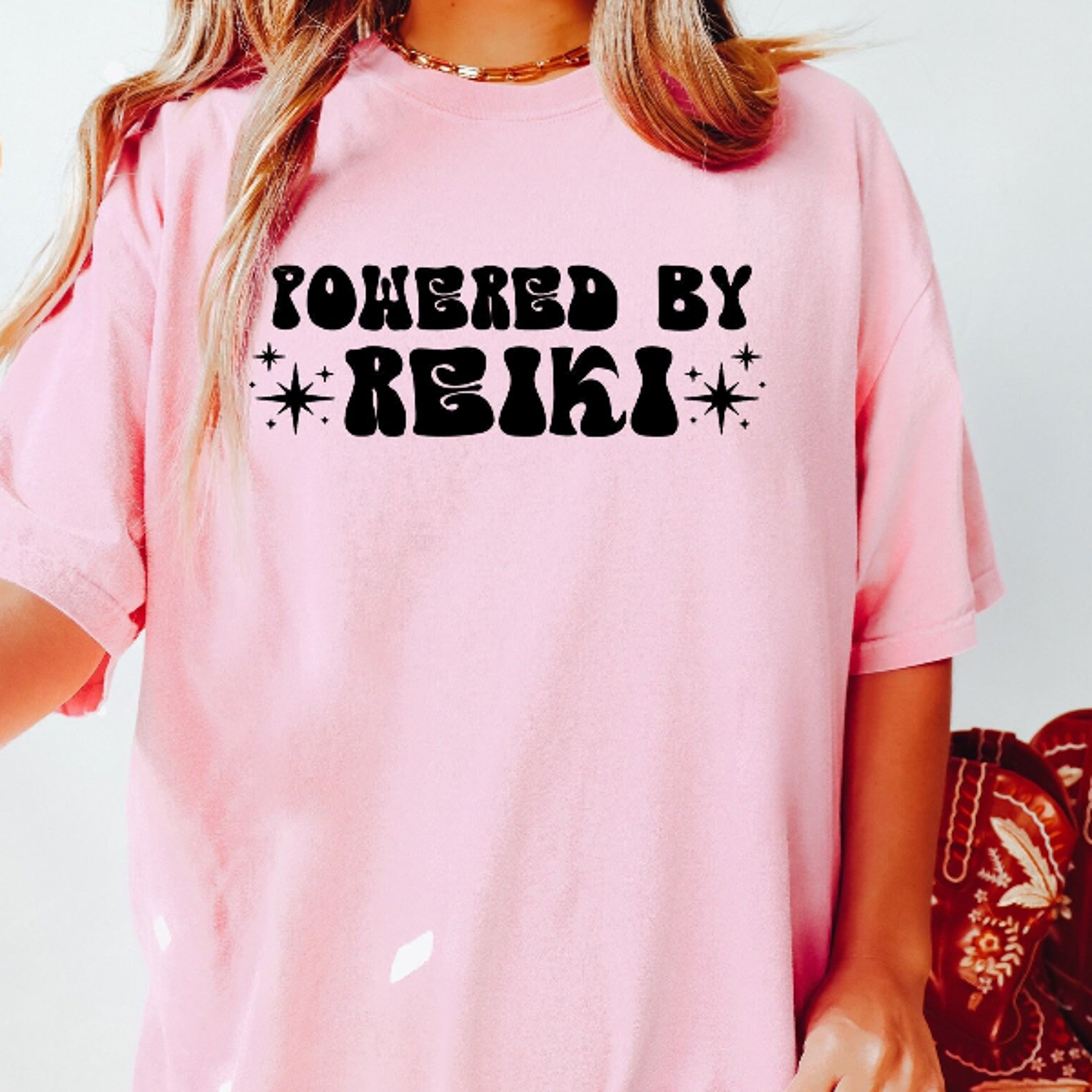 powered by reiki t-shirt | reiki master shirt | yoga shirt | yogi clothing | holistic shirts | gift for reiki healer