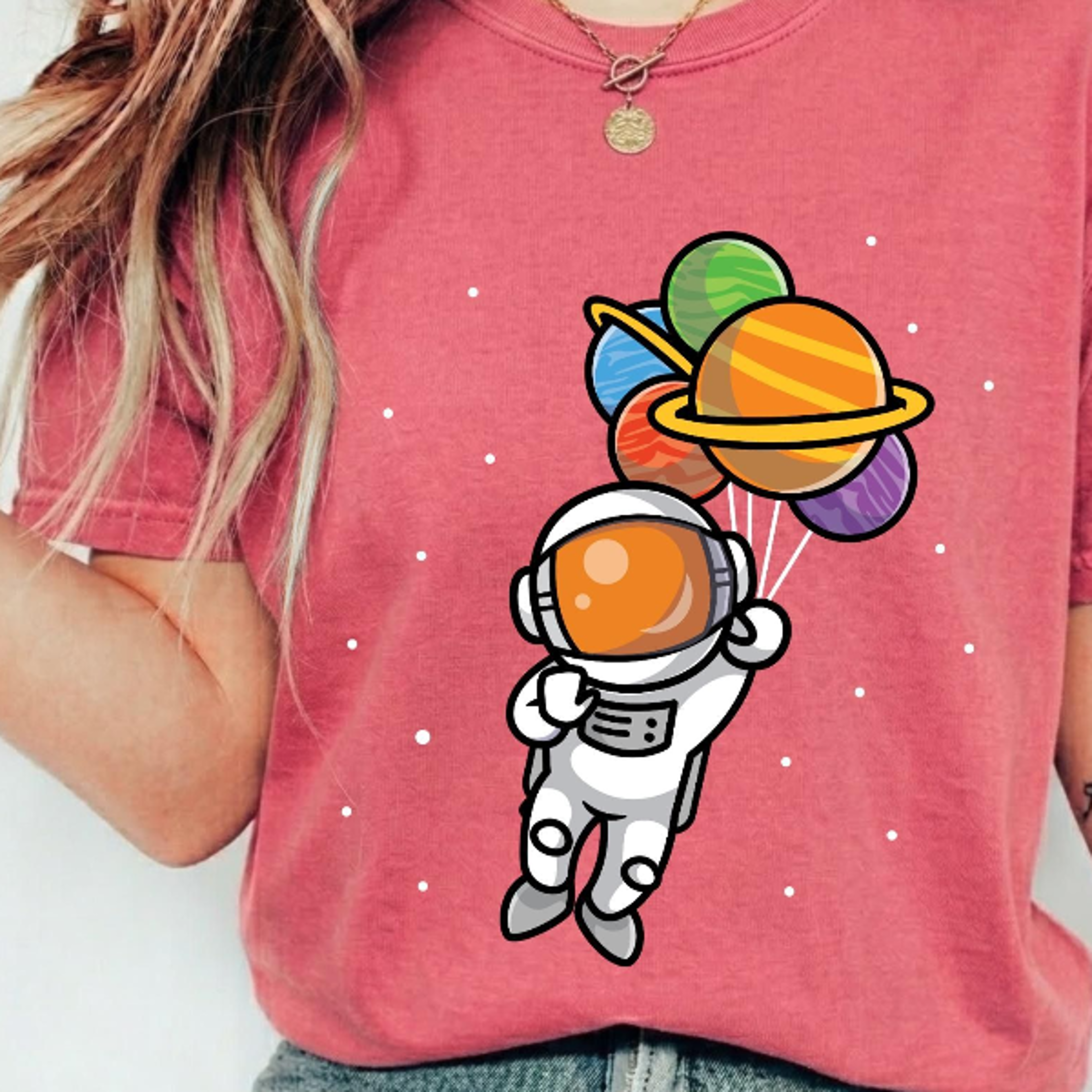 astronaut t-shirt | astronaut balloon shirt | space birthday theme shirt | astronaut birthday shirt | girl astronaut gif