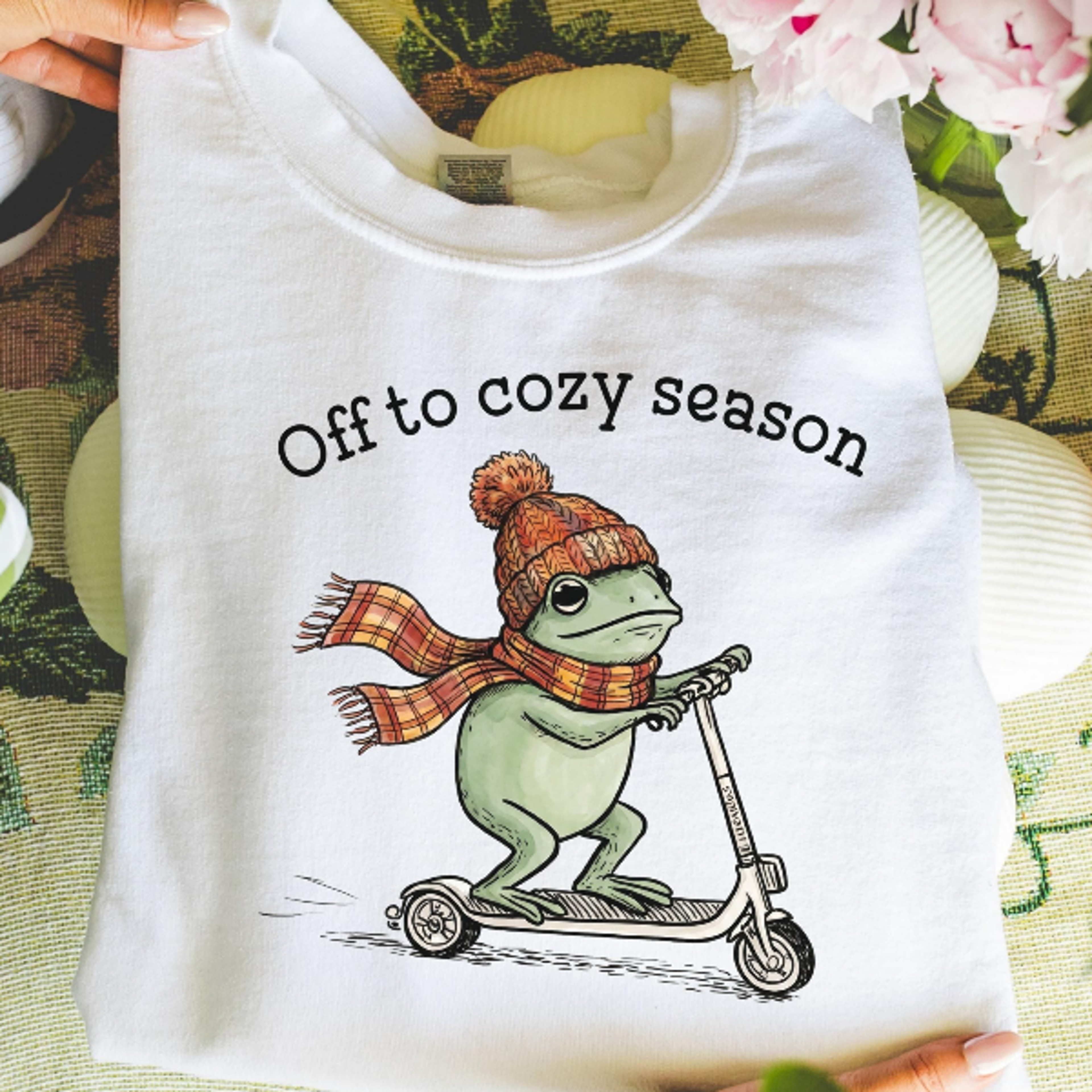 fall frog sweatshirt | cozy season sweater | funny autumn pumpkin crewneck