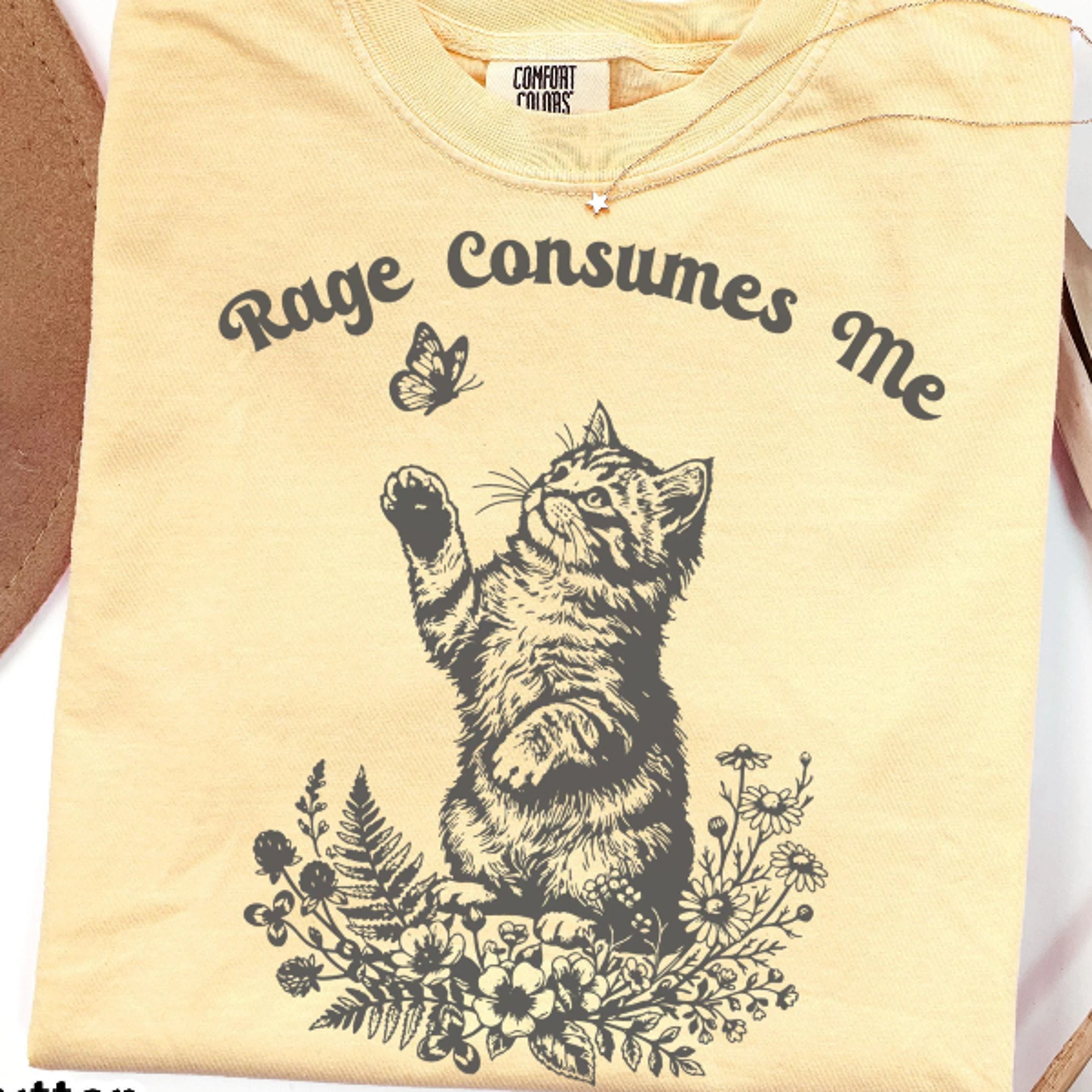 rage consumes me cat t-shirt | funny cat t-shirt | cottagecore kitty meme graphic tee