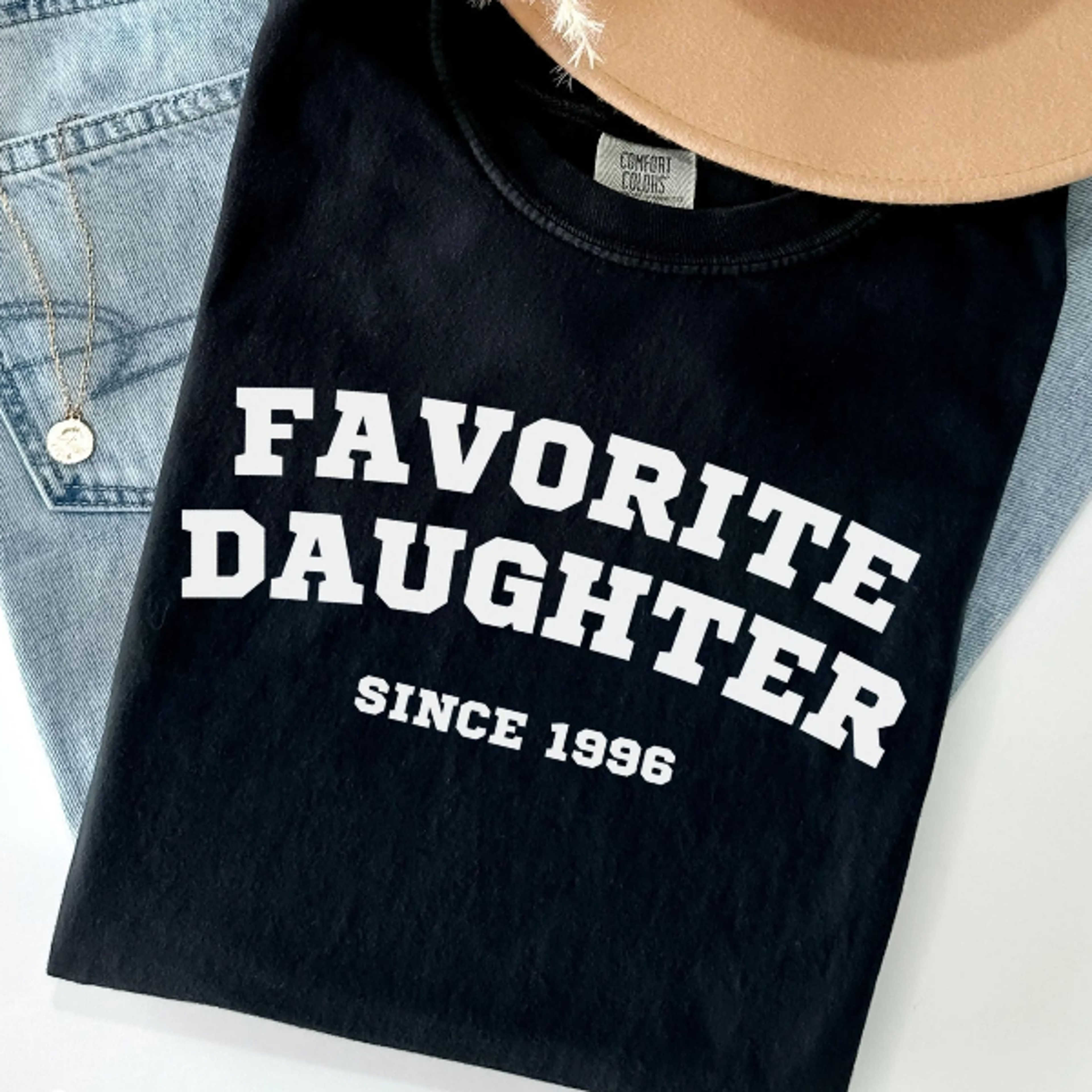 favorite daughter shirt | funny gift for daughter | retro college style family t-shirt