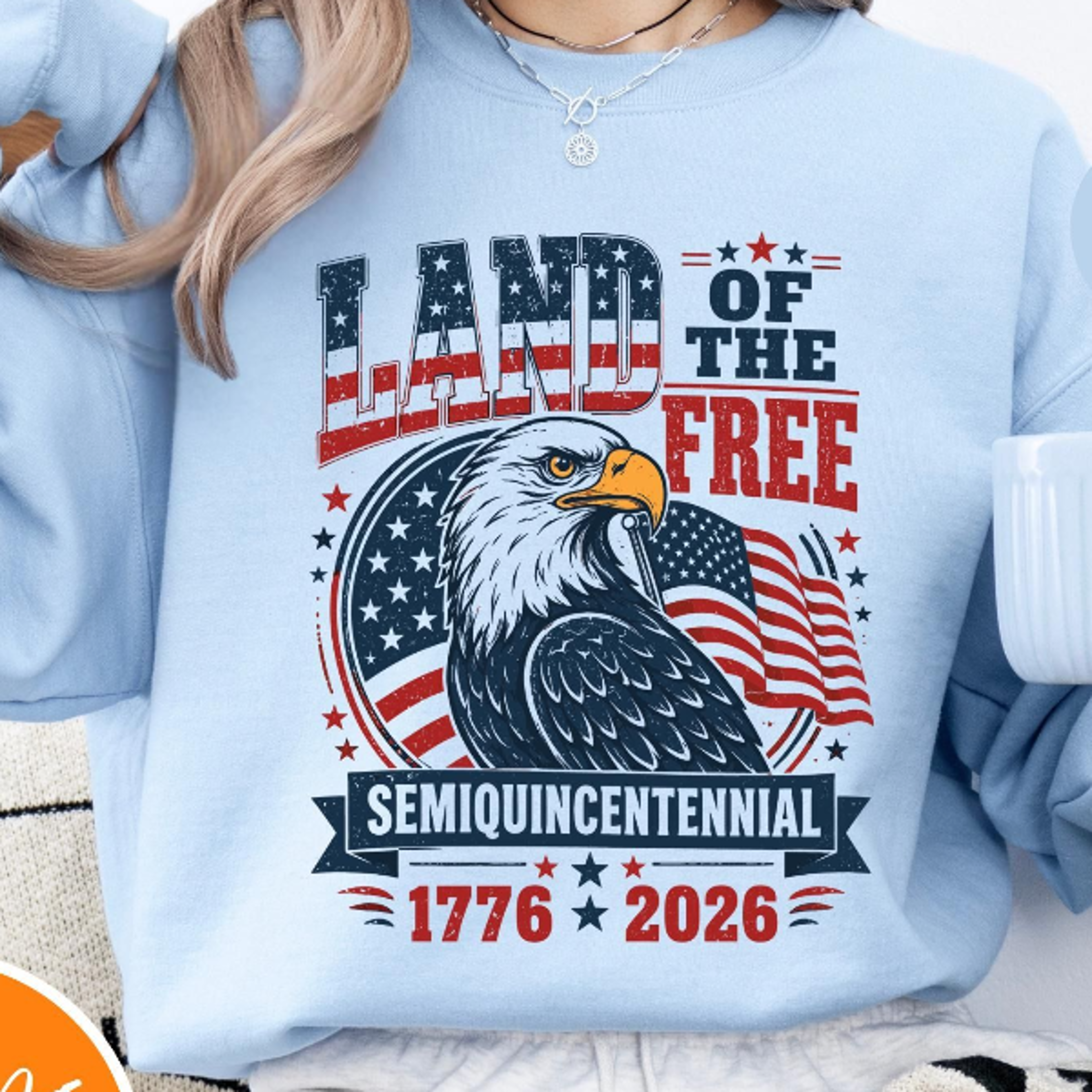 patriotic 1776 crewneck sweatshirt | america 250 shirt | land of the free shirt | fourth of july usa eagle