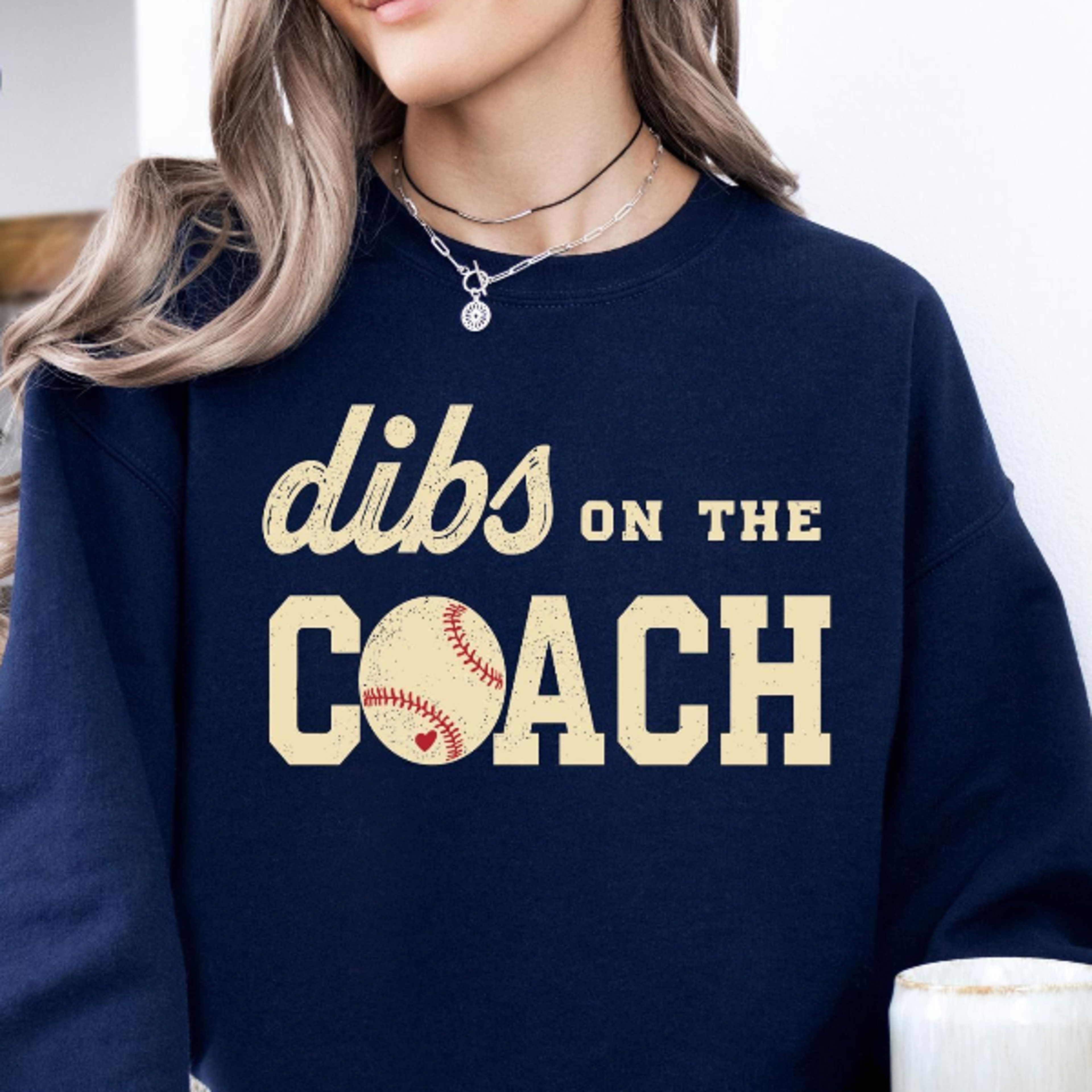 dibs on the coach baseball crewneck sweatshirt | baseball mom tee | coach wife gift | girlfriend fan shirt | team appare