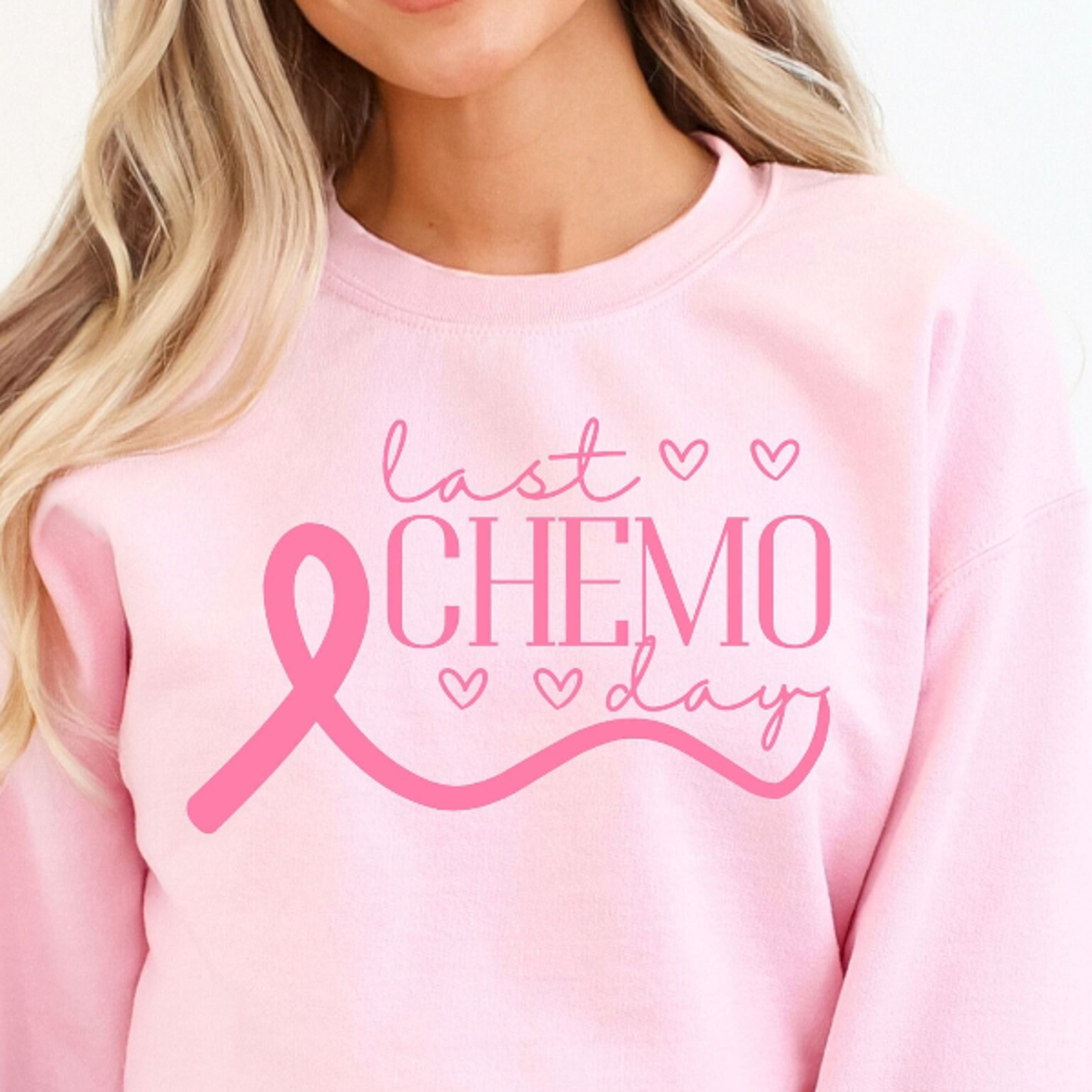 last chemo day crewneck sweatshirt | cancer fight shirt | breast cancer shirt | support squad | pink october shirt | gif