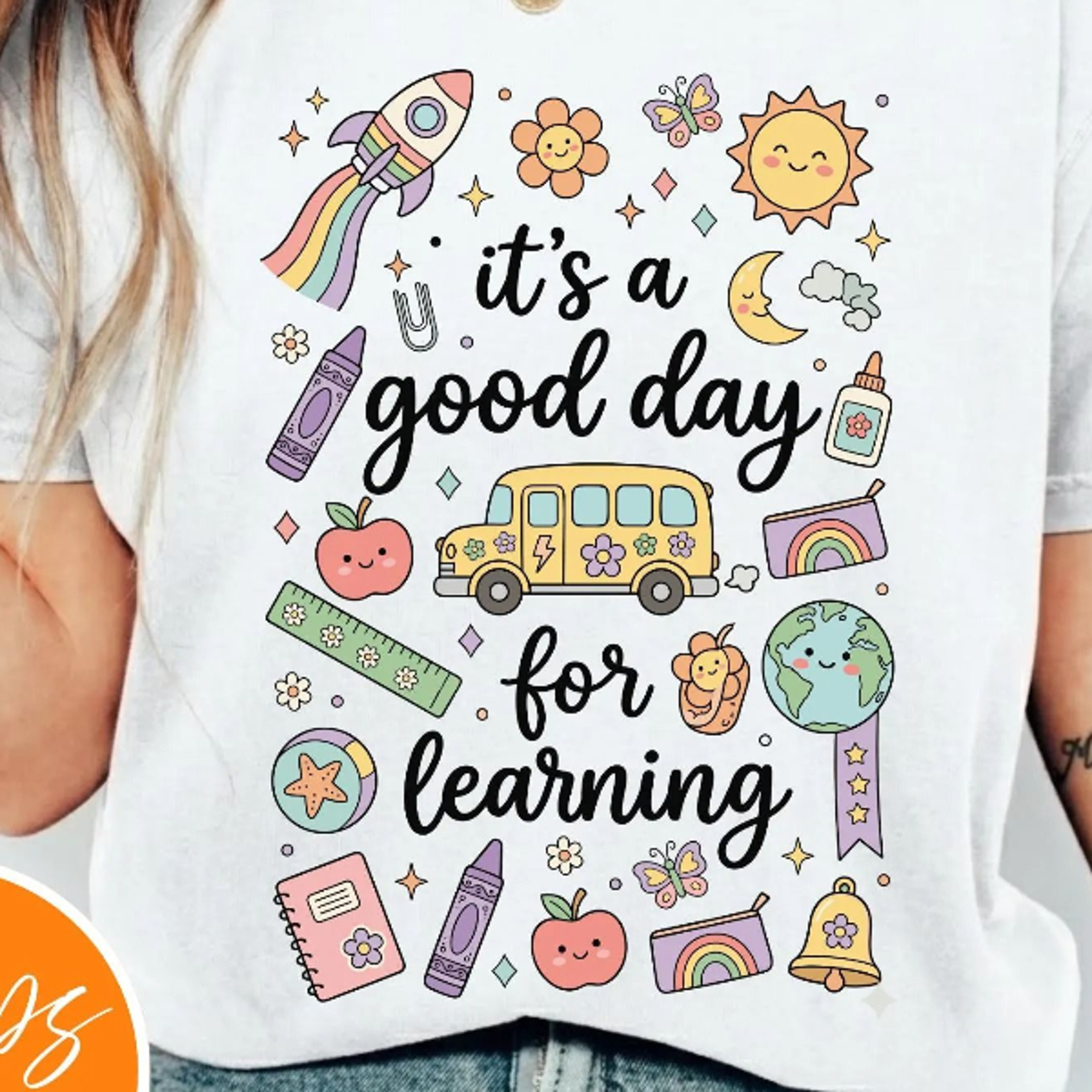 whimsical teacher shirt | back to school tee | it's a good day for learning | cute doodle t-shirt | trendy educator gift