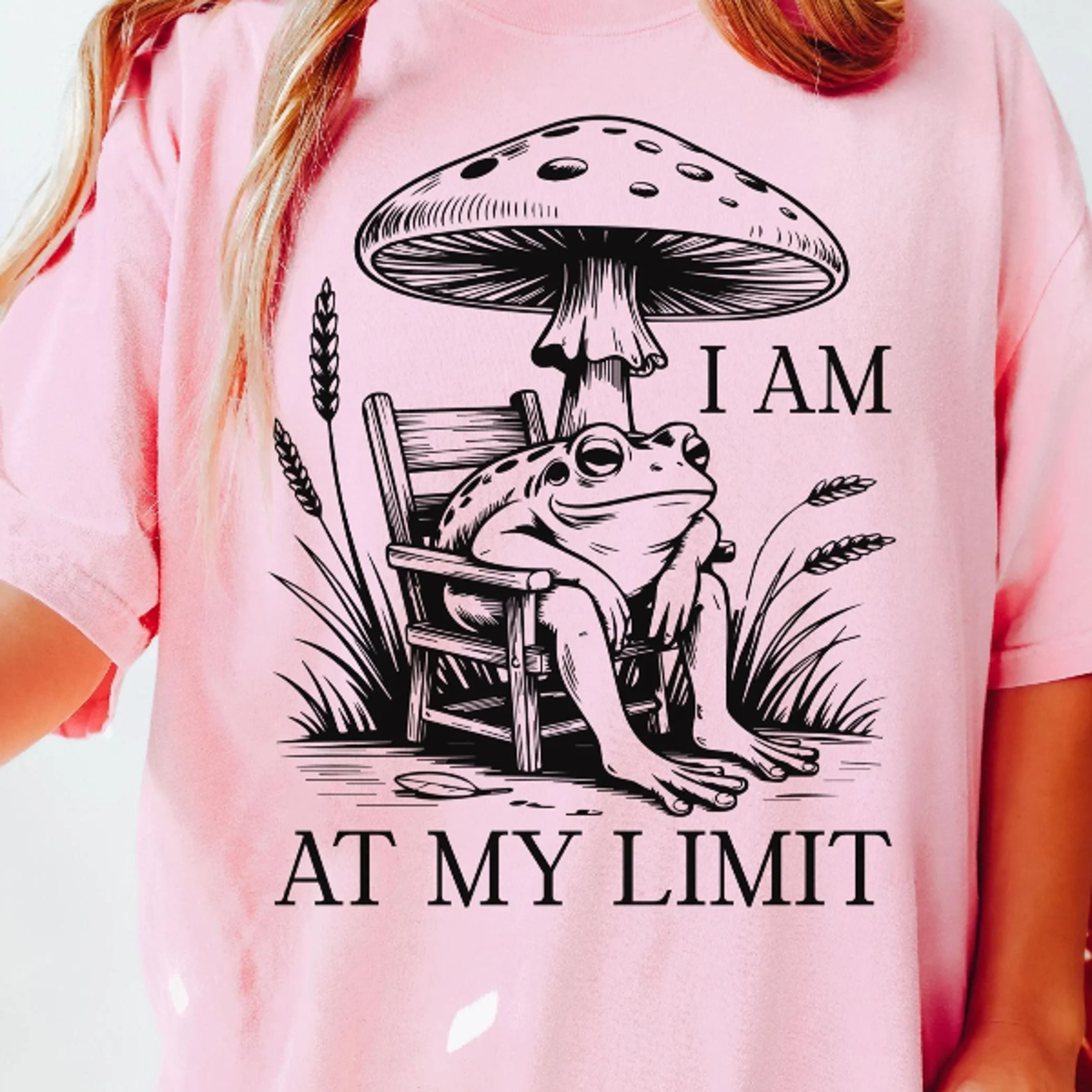 funny frog comfort colors shirt at my limit t-shirt sarcastic frog meme tee chaos im fine mental health graphic shirt
