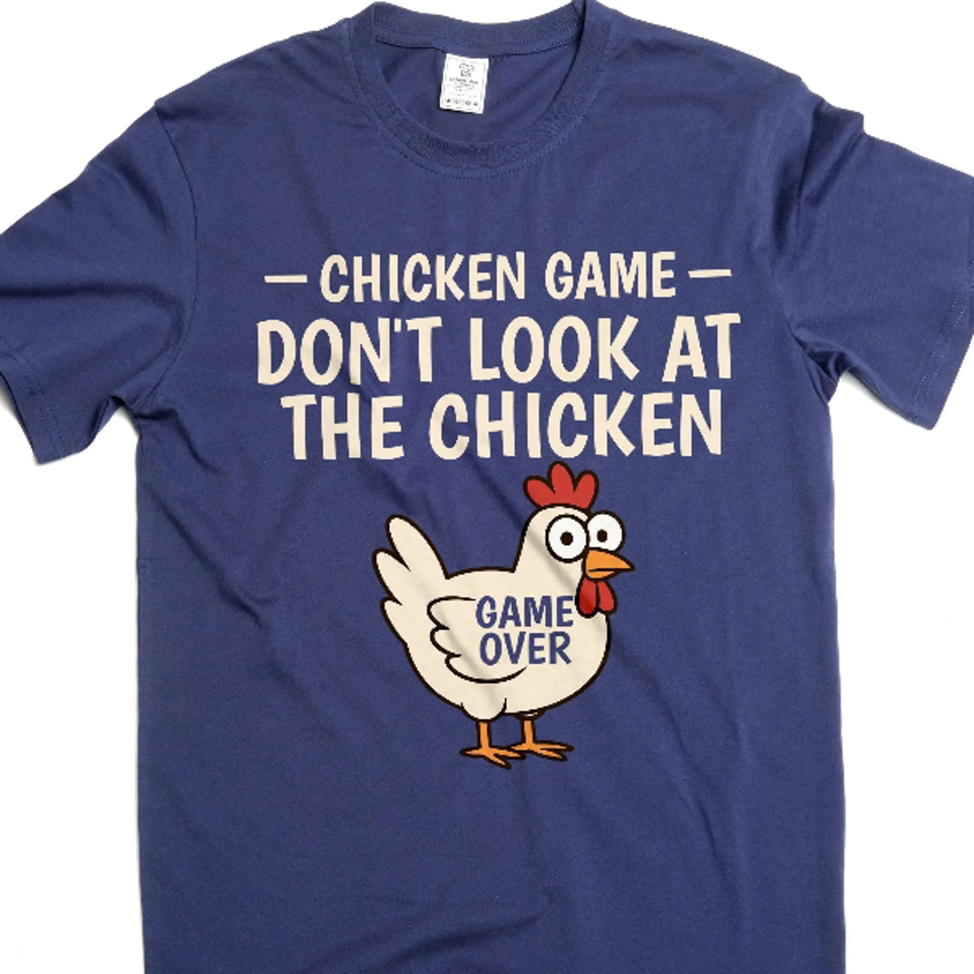 men's funny chicken game t-shirt dont look at chicken novelty tee shirt conversation starter tee