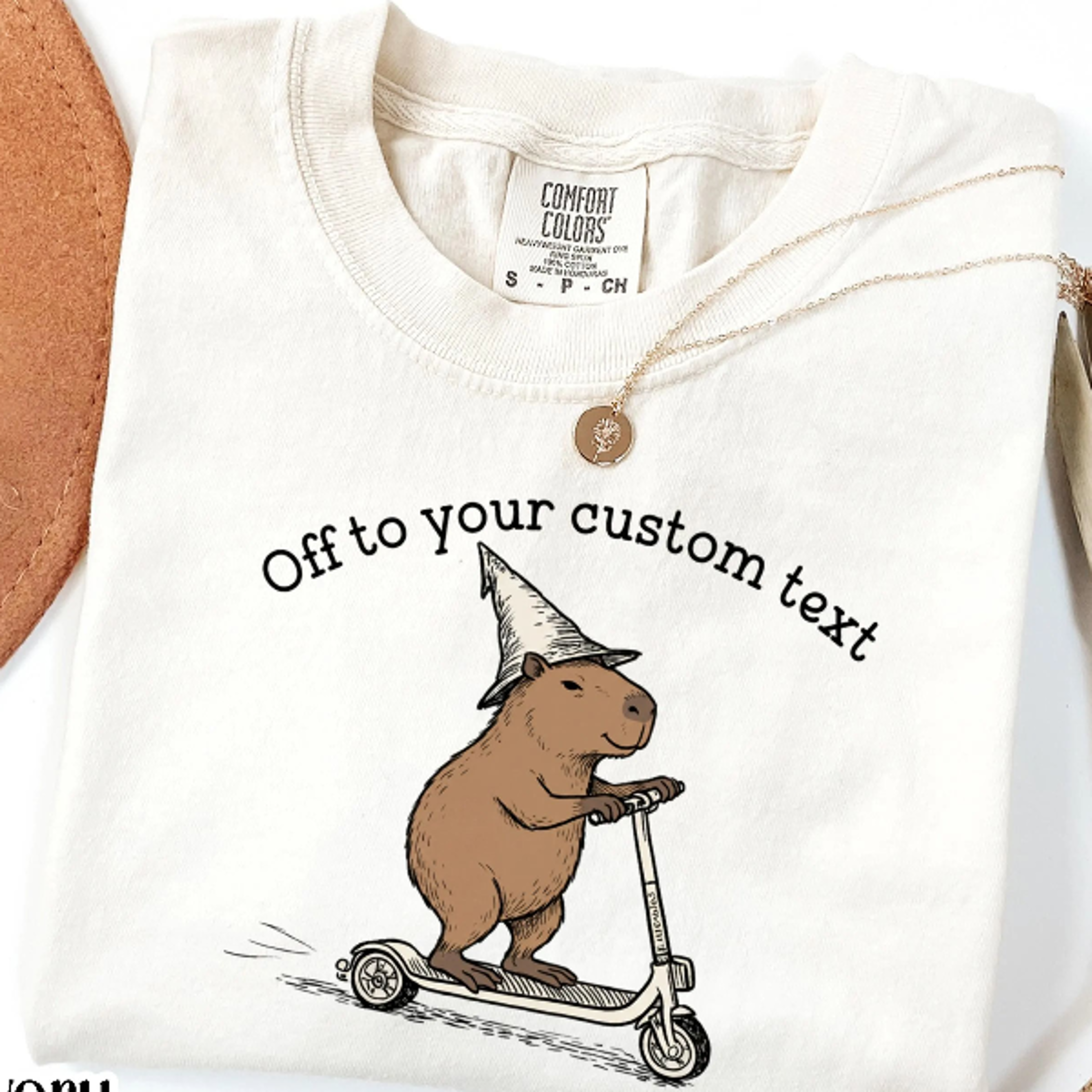 custom capybara shirt funny capybara meme scooter t-shirt personalized animal lover graphic tee gift