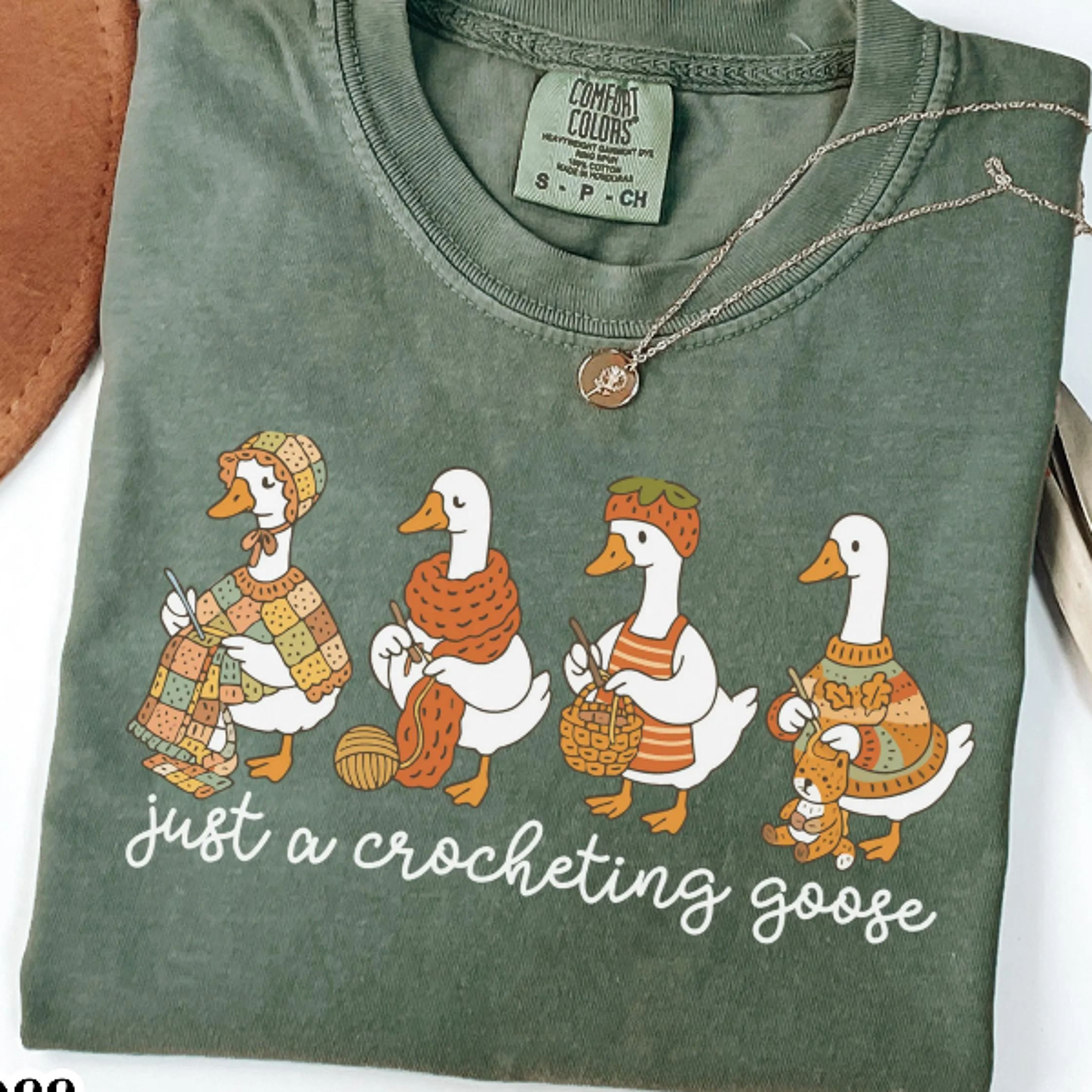 knitting goose comfort colors shirt funny crochet yarn lover t-shirt cute knitter crafter graphic tee grandma gift
