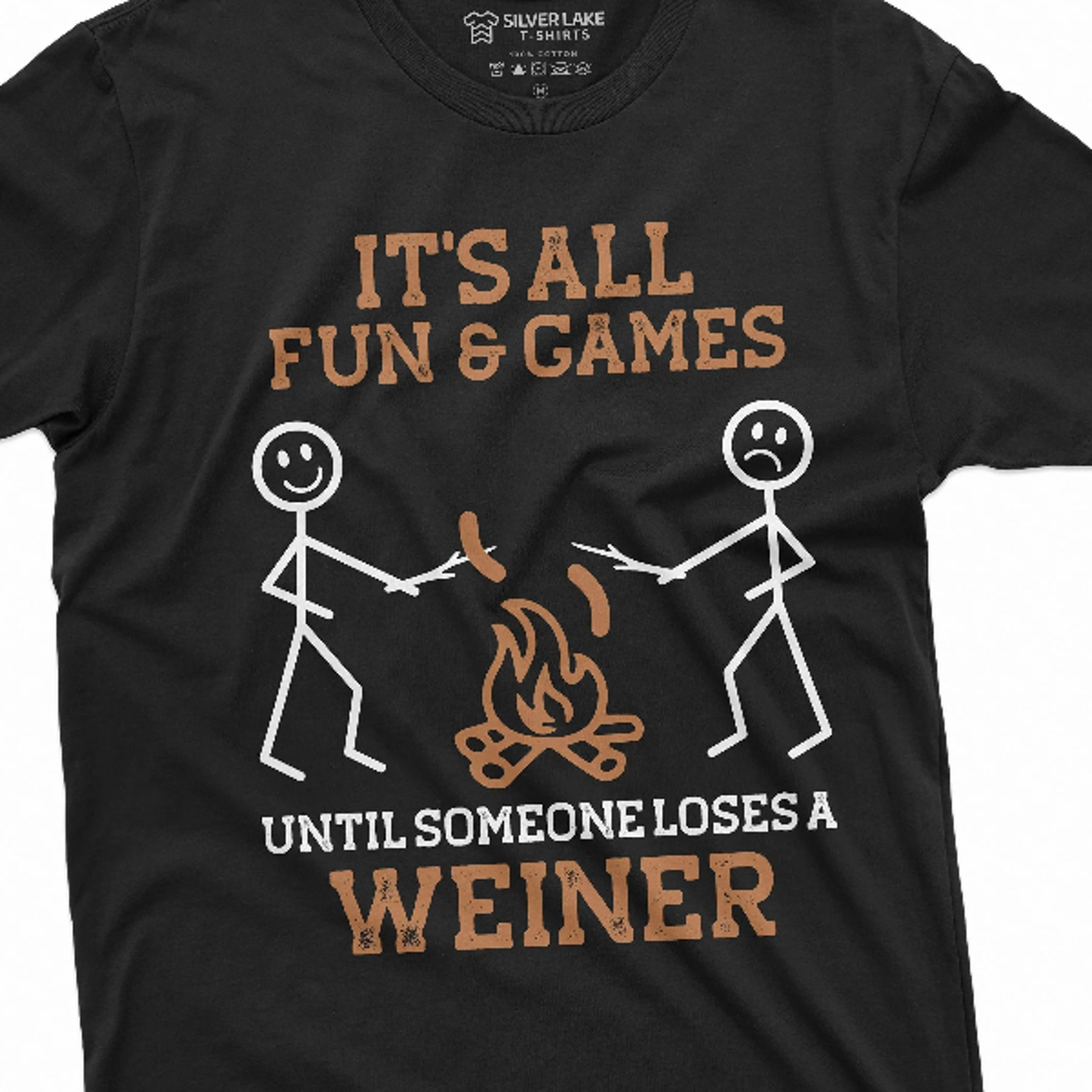 men's funny camping outdoors t-shirt bbq grilling wiener t-shirt humorous camo military green woods nature offensive tee