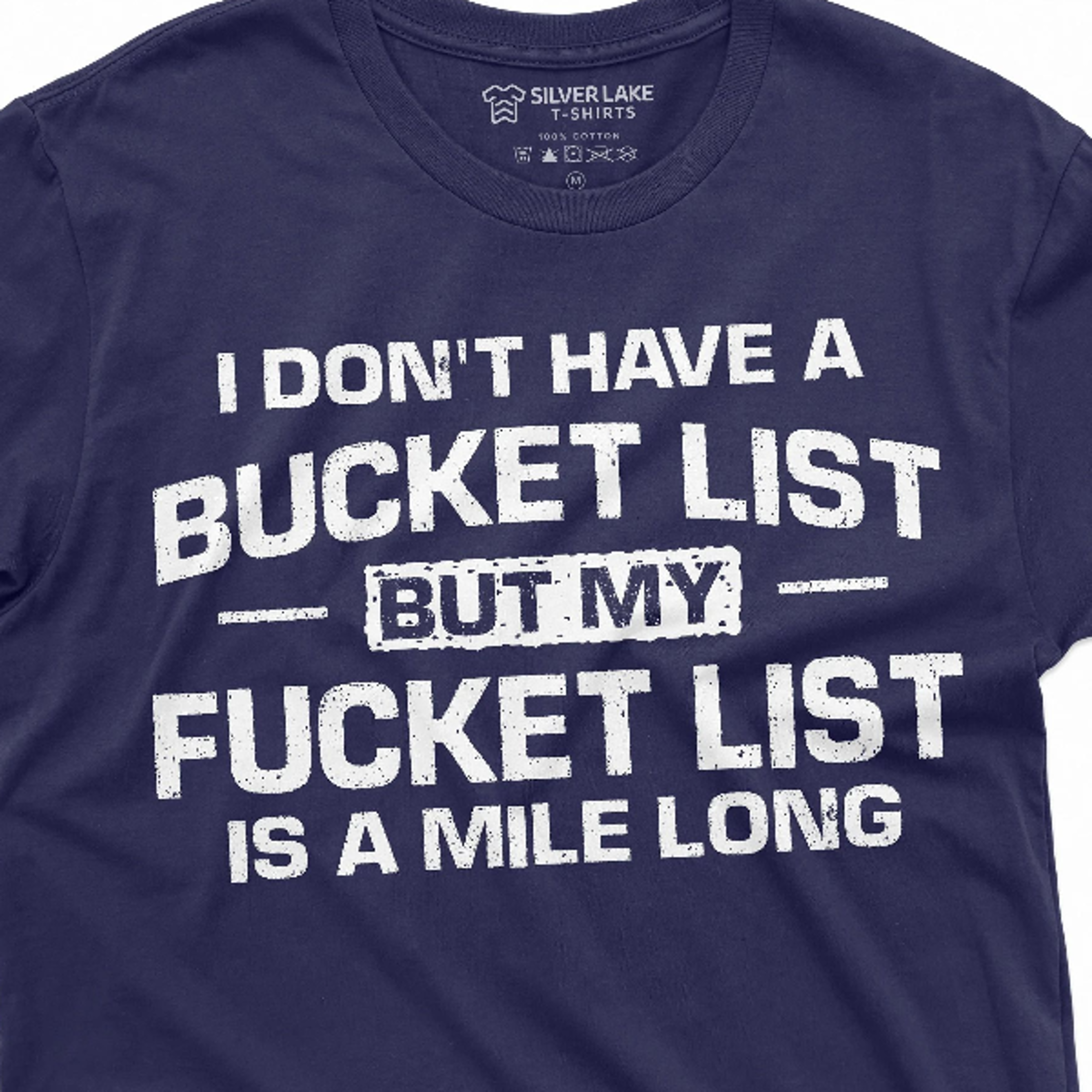 men's funny bucket list t-shirt birthday humorous tshirt mile long fucket list funny offensive tee shirt humorous saying