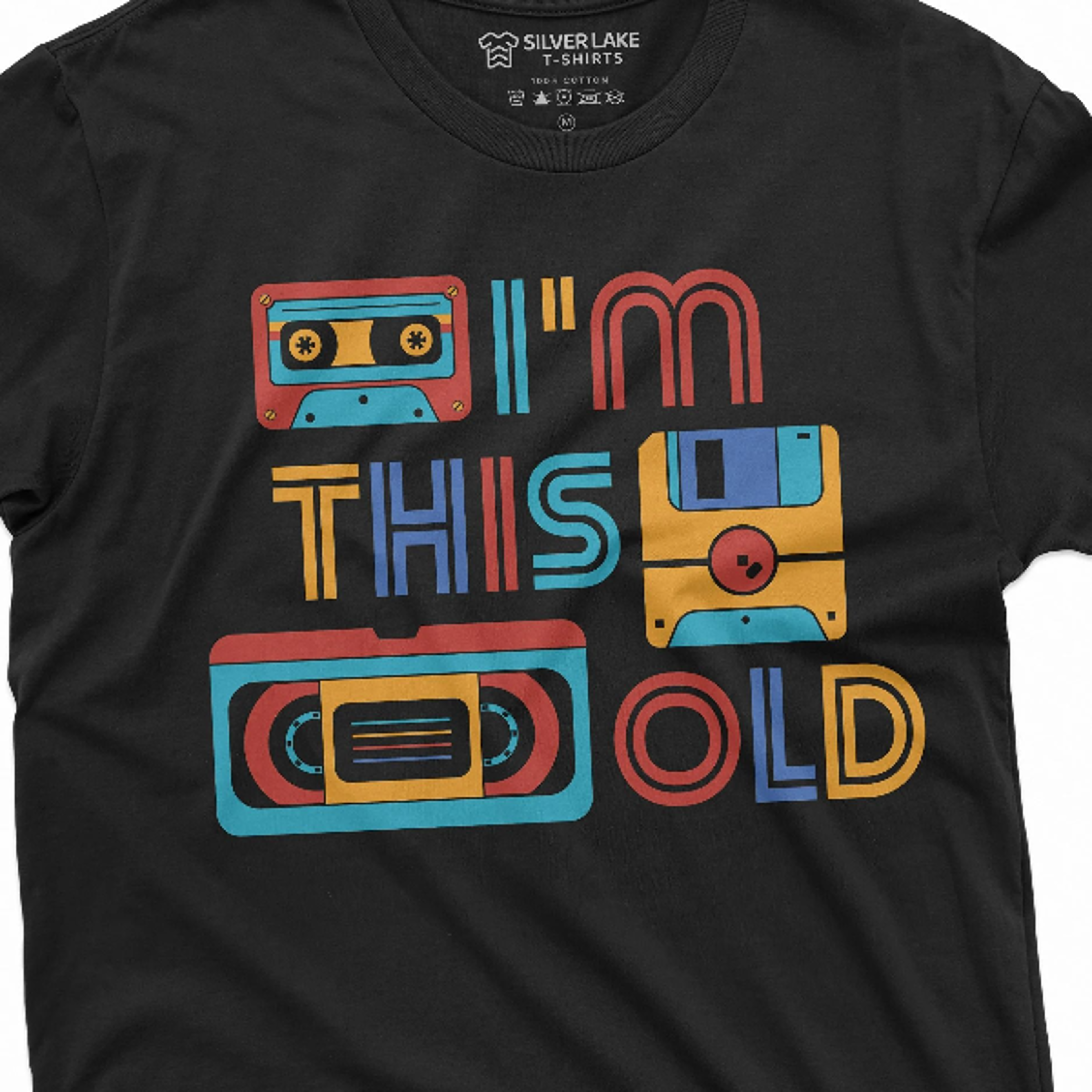 funny birthday 80s 90s born tee shirt i am this old floppy disk video cassette tape vintage feel mens womens unisex tee