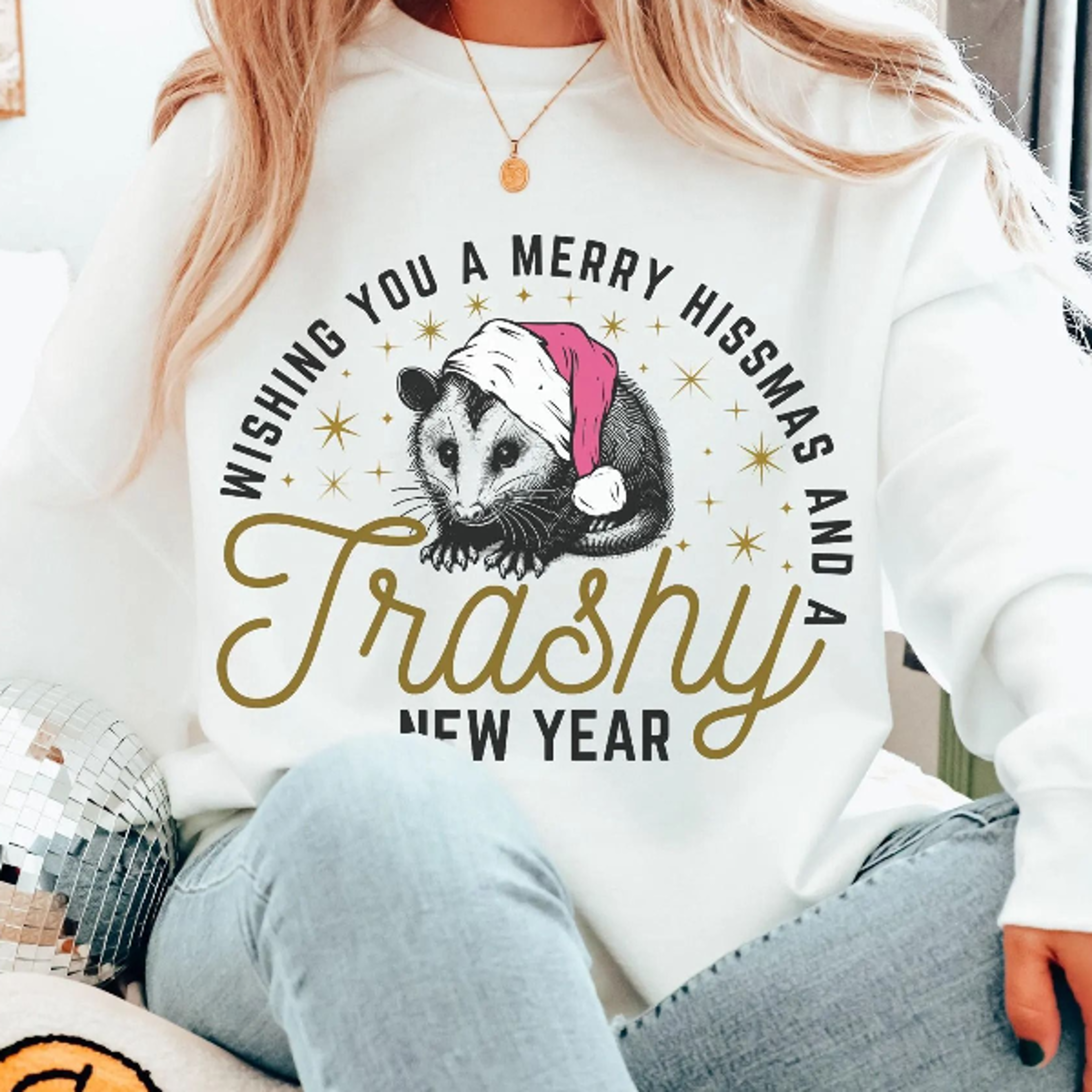 merry hissmas possum t-shirt funny christmas possum shirt cute holiday graphic tee new year animal lover gift