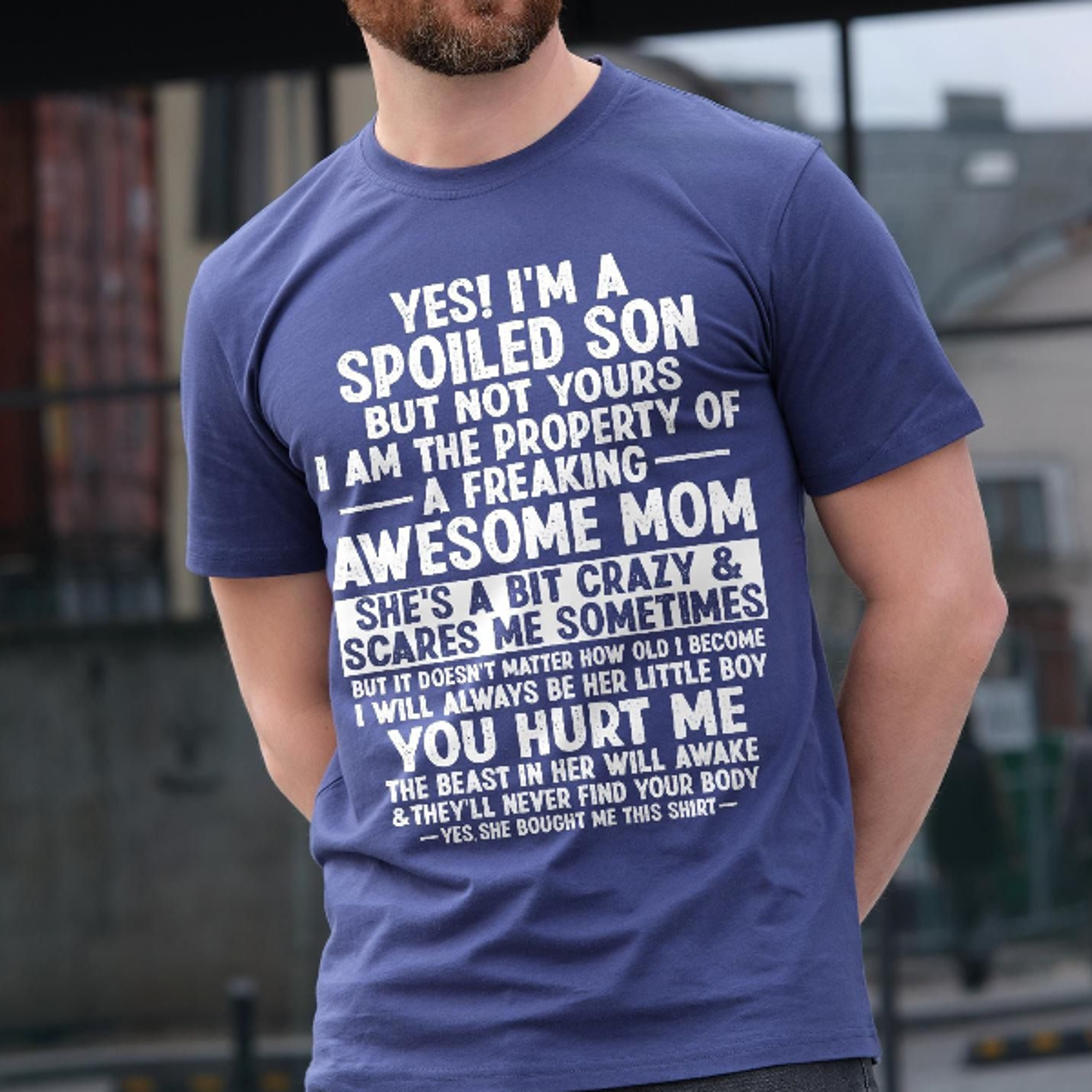 men's funny spoiled son gift from mom t-shirt son's birthday tee shirt