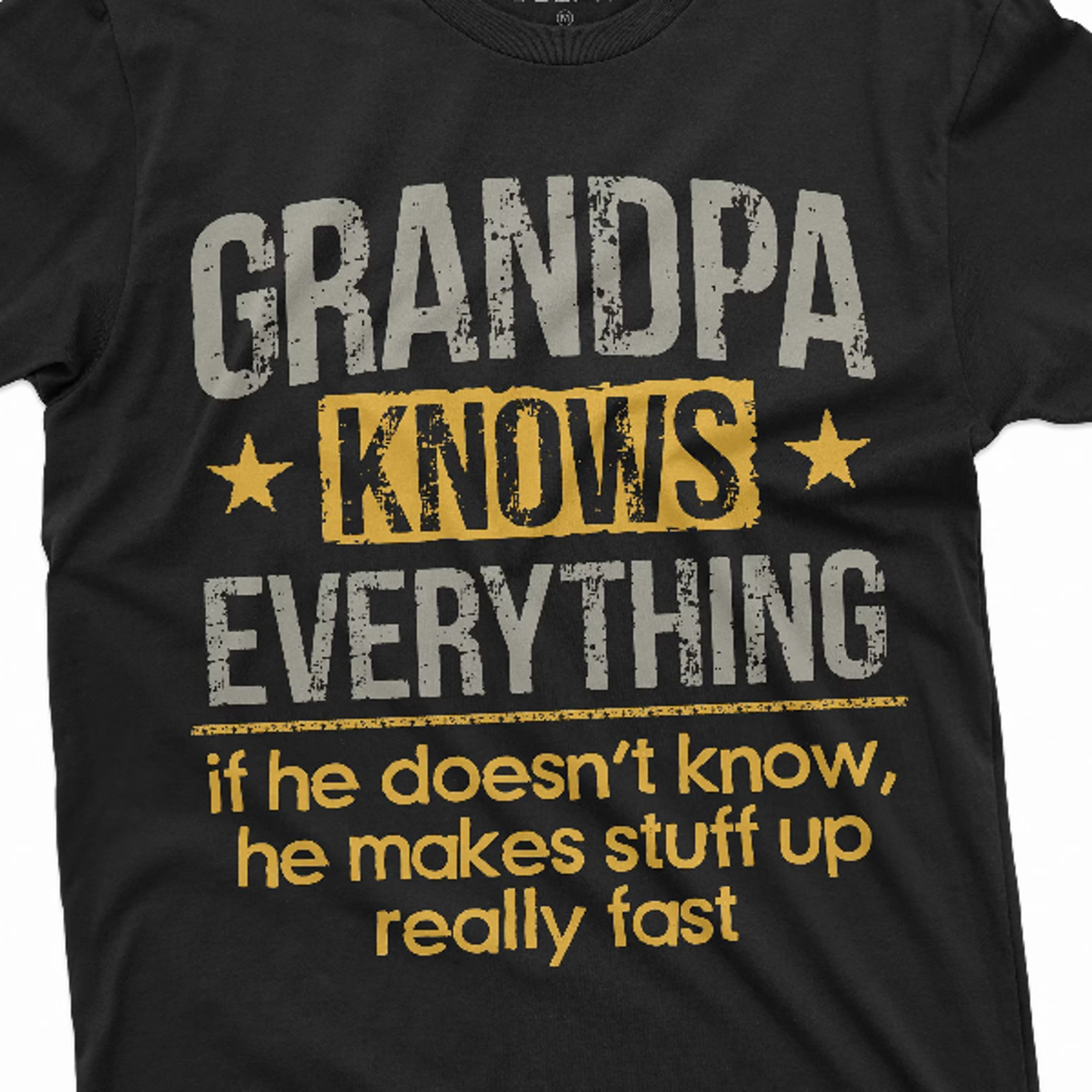 men's grandpa knows everything funny tee shirt father's day birthday gift for papa grandfather humor tee shirt