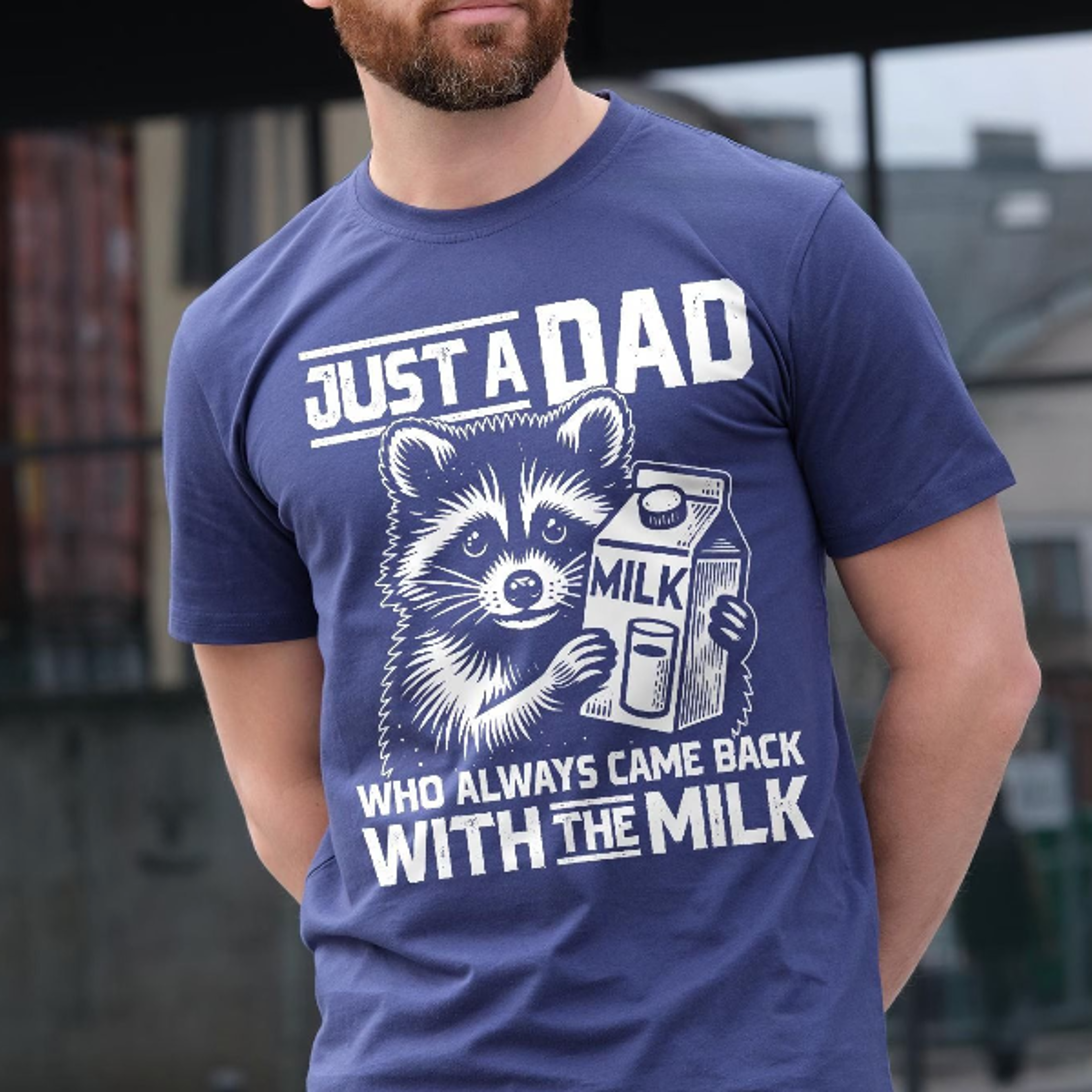 men's funny father's day t-shirt dad with milk sarcastic humor father papa short sleeve cotton shirt