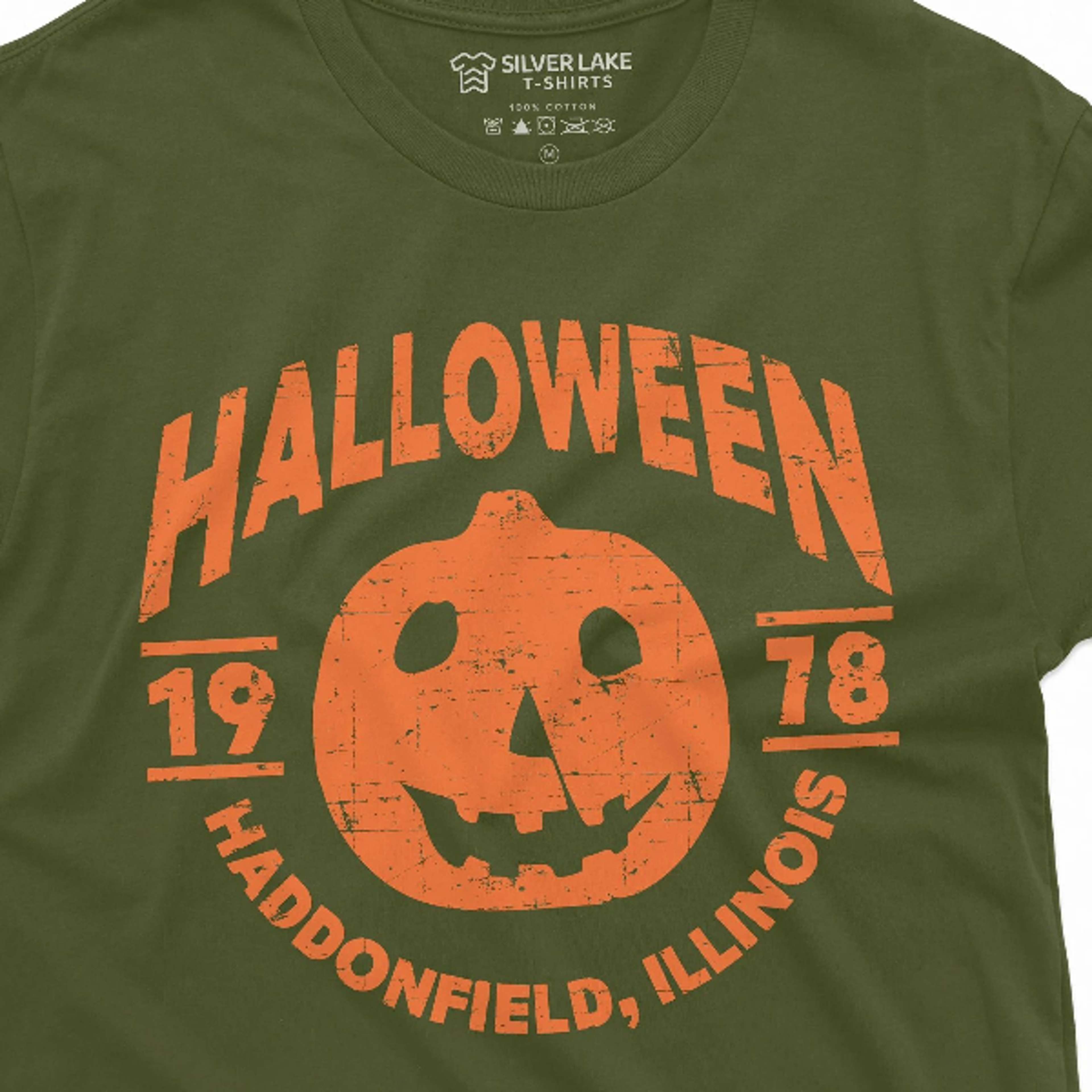 halloween pumpkin t-shirt movie popular culture 1978 haddonfield, illinois tee shirt costume halloween tee mens womens u