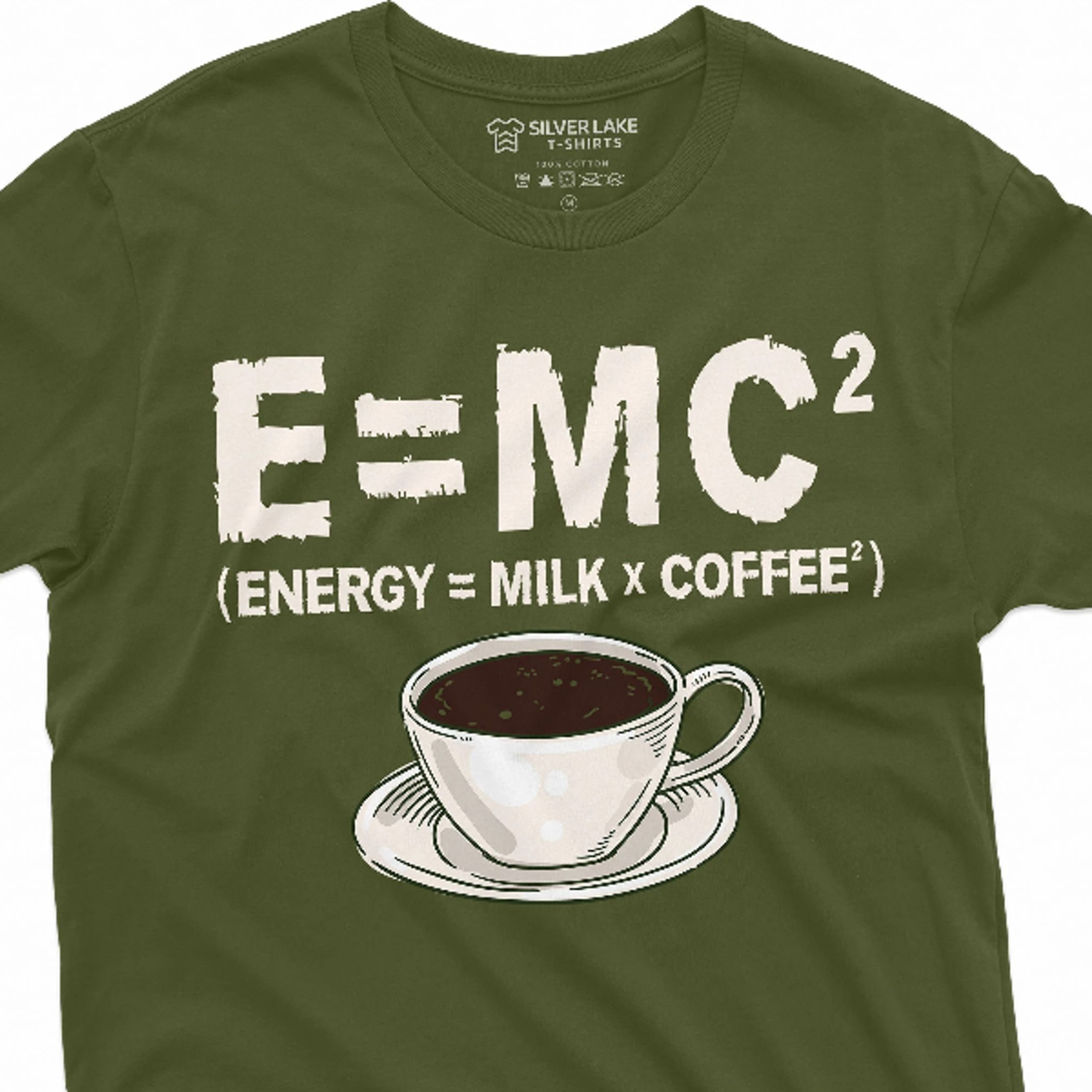 funny energy milk coffee science t-shirt mass–energy equivalence tee e = mc2 gift tee shirt coffee lover tee